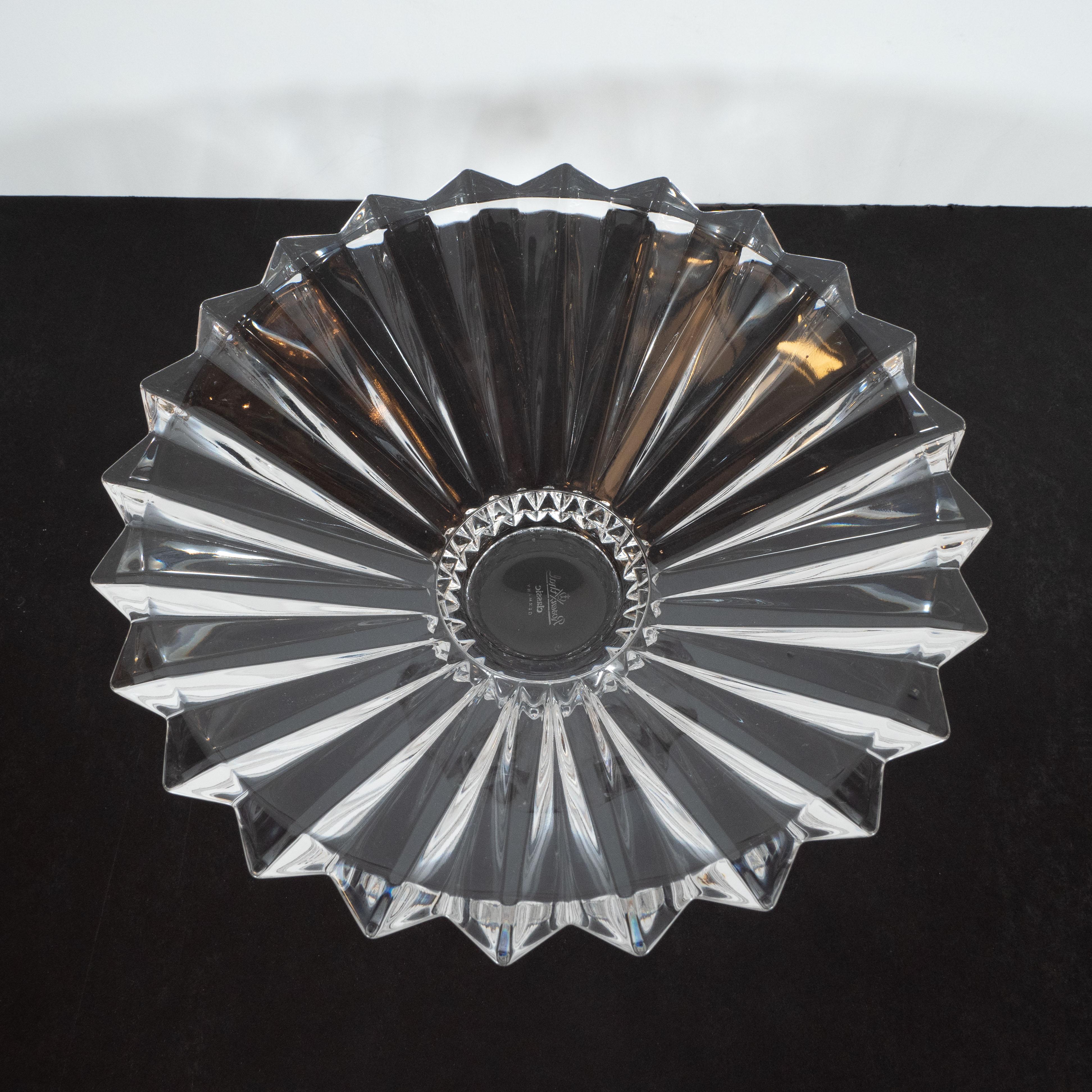 Mid-Century Modern Crystal Centerpiece Bowl with Geometric Designs by Rosenthal 2