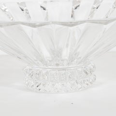 Mid-Century Modern Crystal Centerpiece Bowl with Geometric Designs by Rosenthal