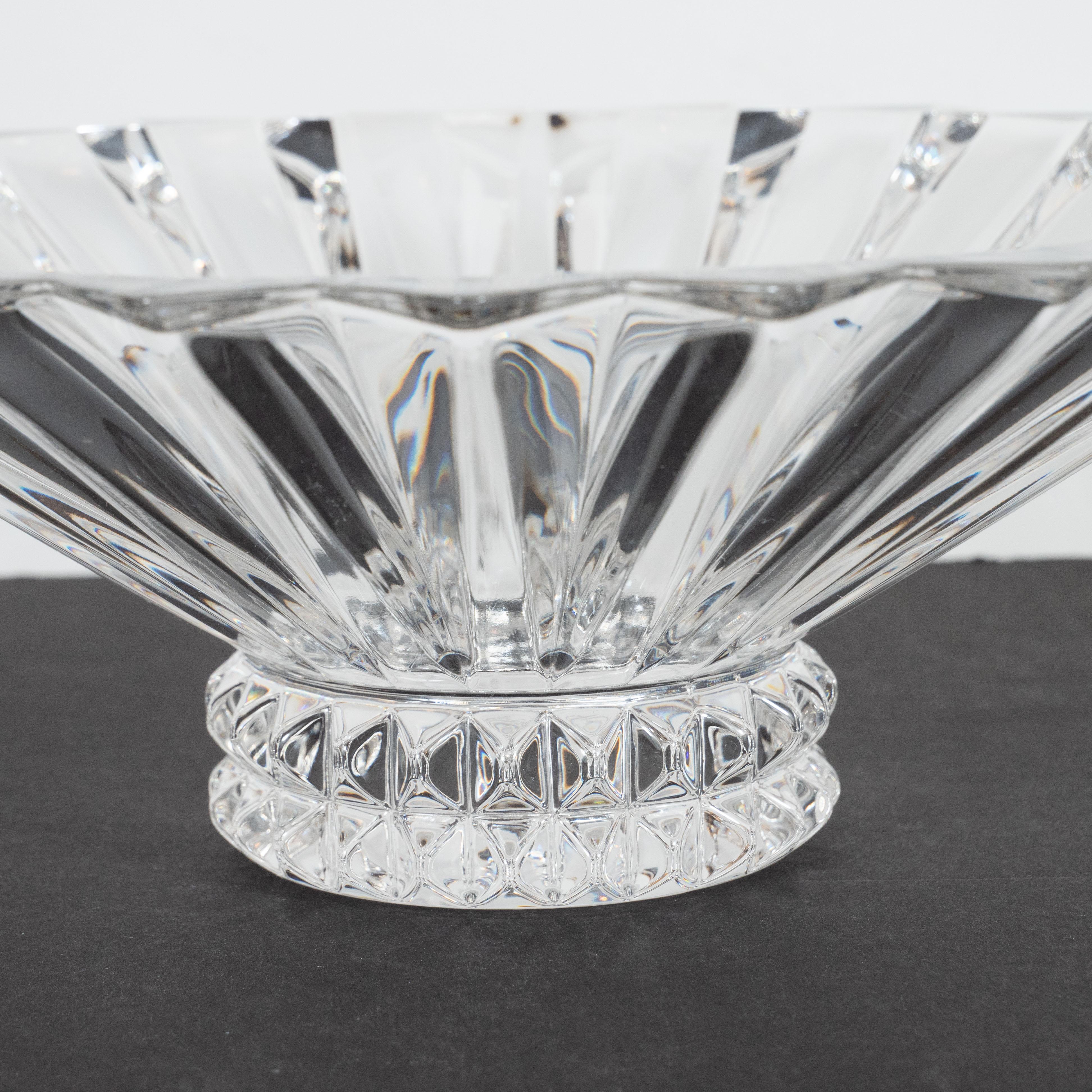 Mid-Century Modern Crystal Centerpiece Bowl with Geometric Designs by Rosenthal 1
