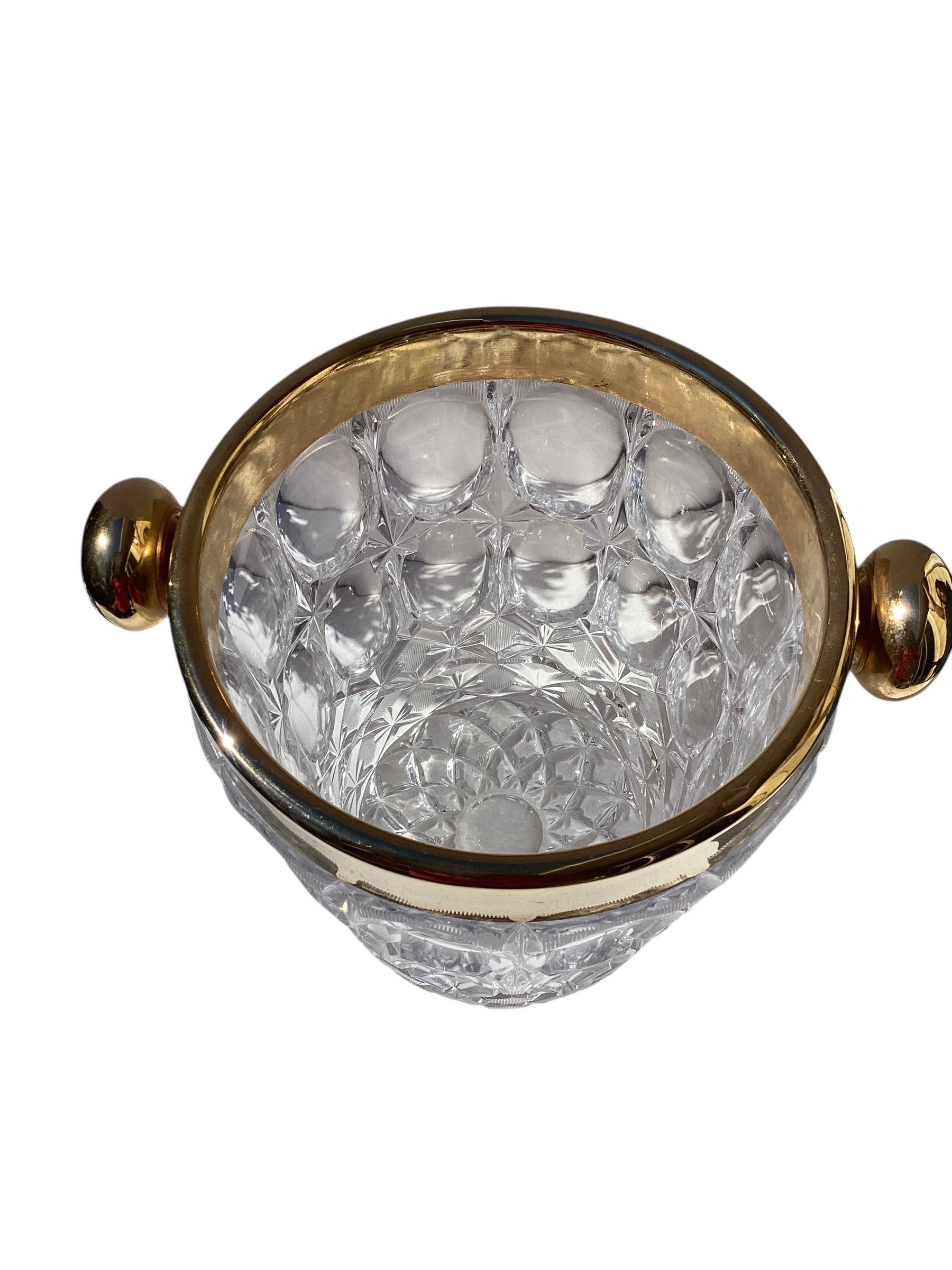Late 20th Century Mid-Century Modern Crystal Champagne Bucket For Sale
