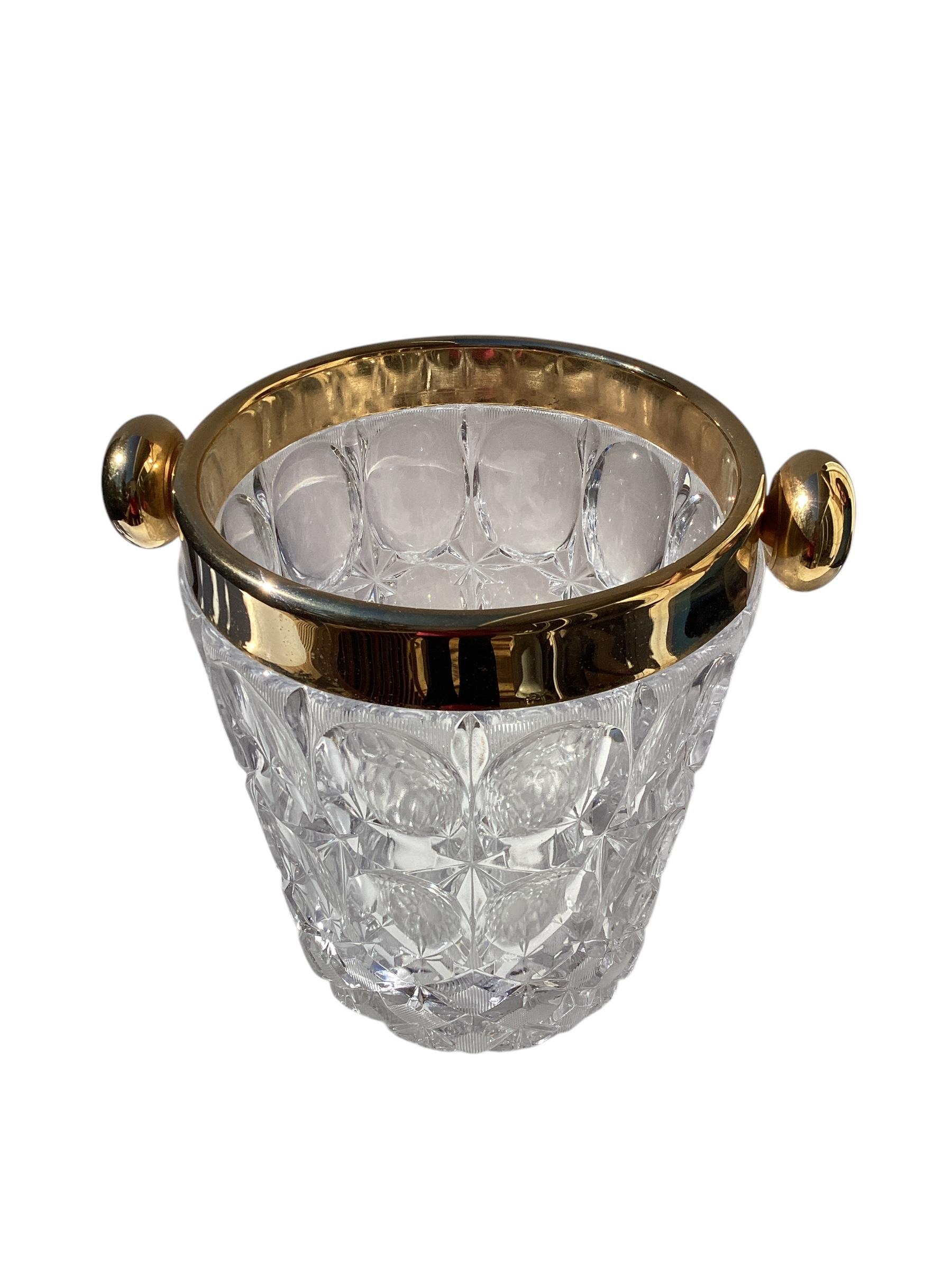 Mid-Century Modern Crystal Champagne Bucket For Sale 1