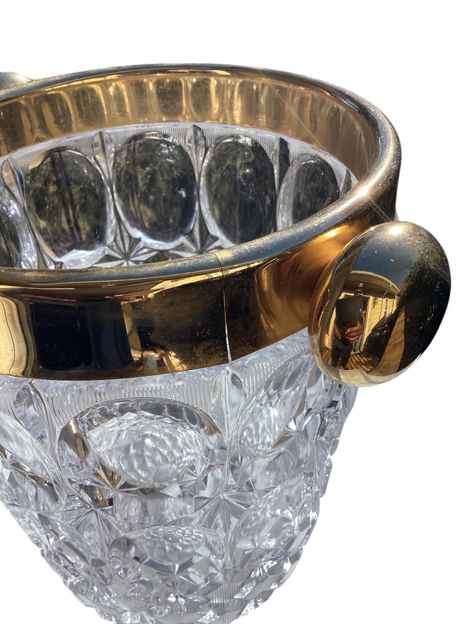 Mid-Century Modern Crystal Champagne Bucket For Sale 2