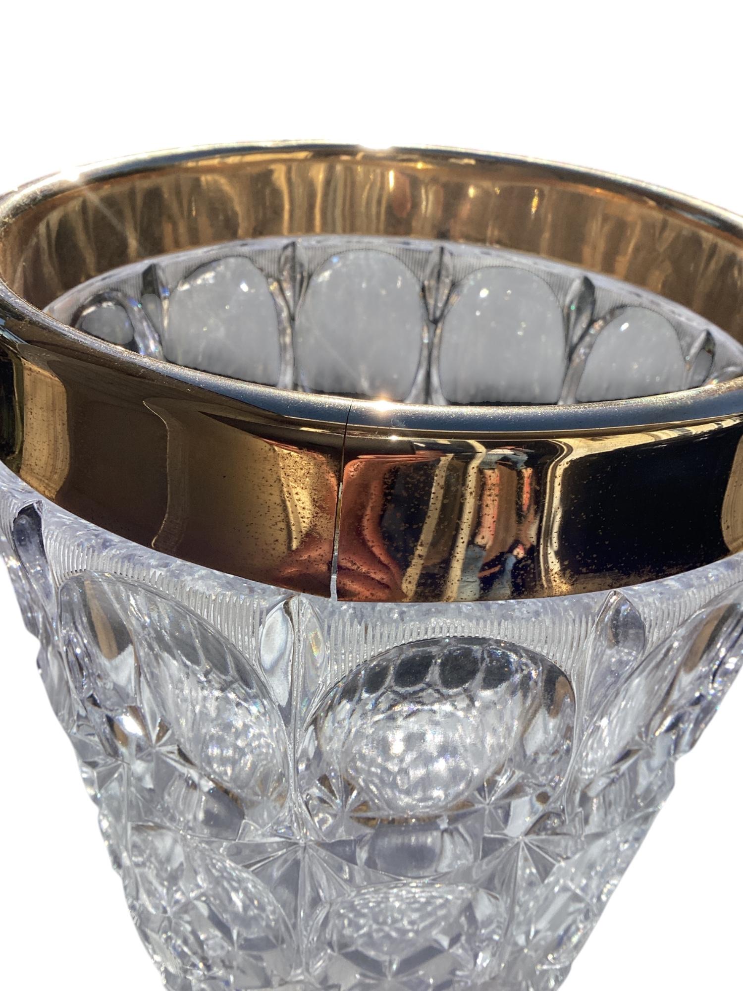Mid-Century Modern Crystal Champagne Bucket For Sale 3
