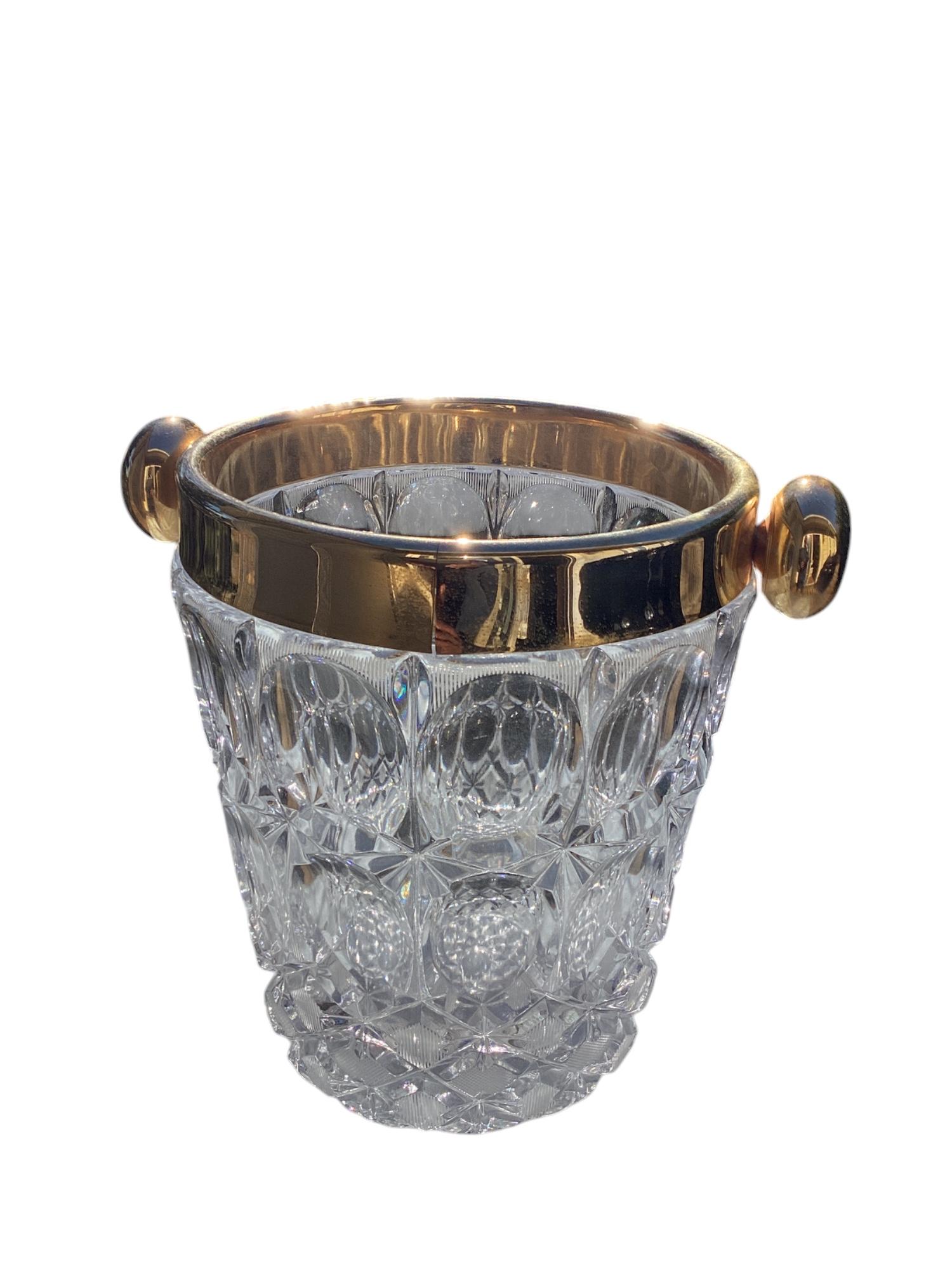Mid-Century Modern Crystal Champagne Bucket For Sale 4