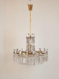 Lampadario di cristallo moderno di metà secolo "Modell F 518" di Bakalowits & Söhne