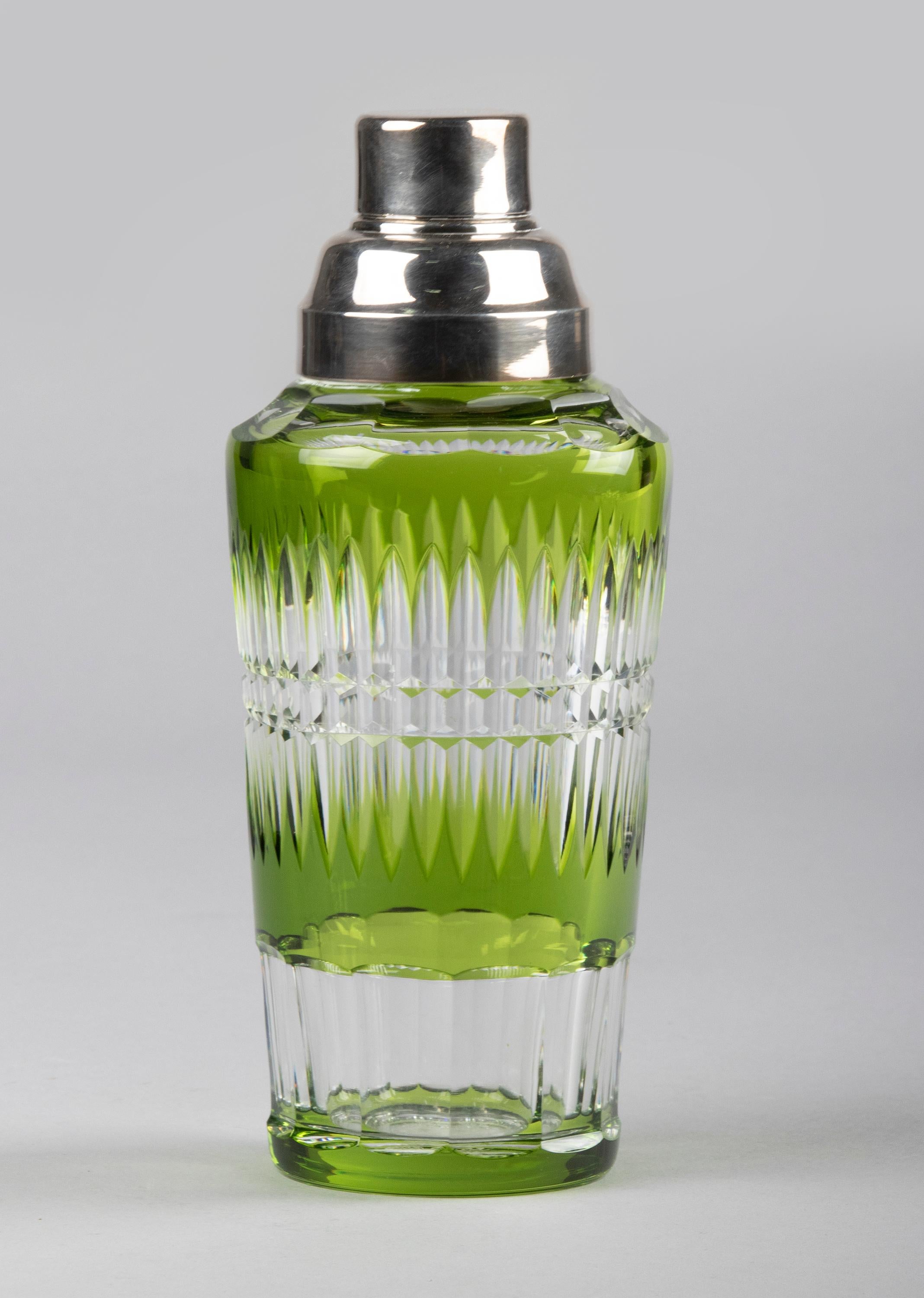 Mid-Century Modern Crystal Cocktail Shaker by Val Saint Lambert 4