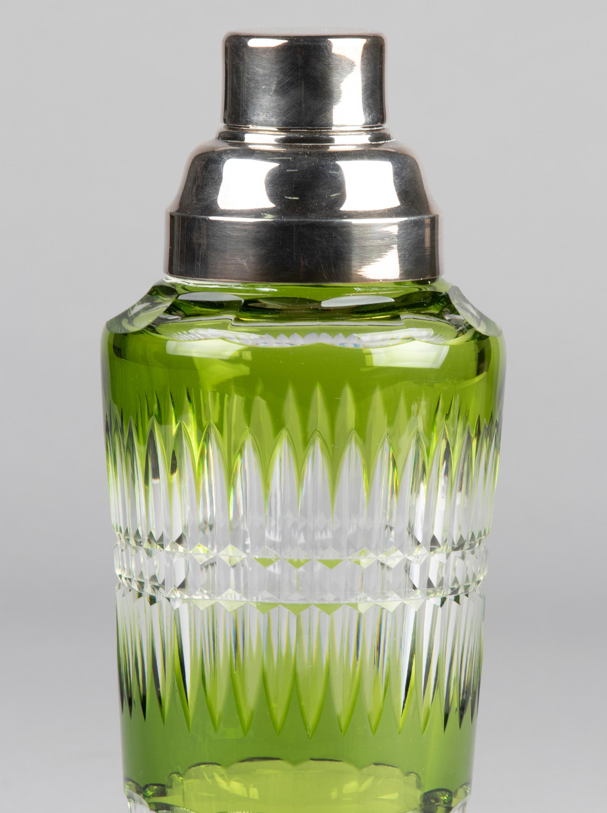 Belgian Mid-Century Modern Crystal Cocktail Shaker by Val Saint Lambert