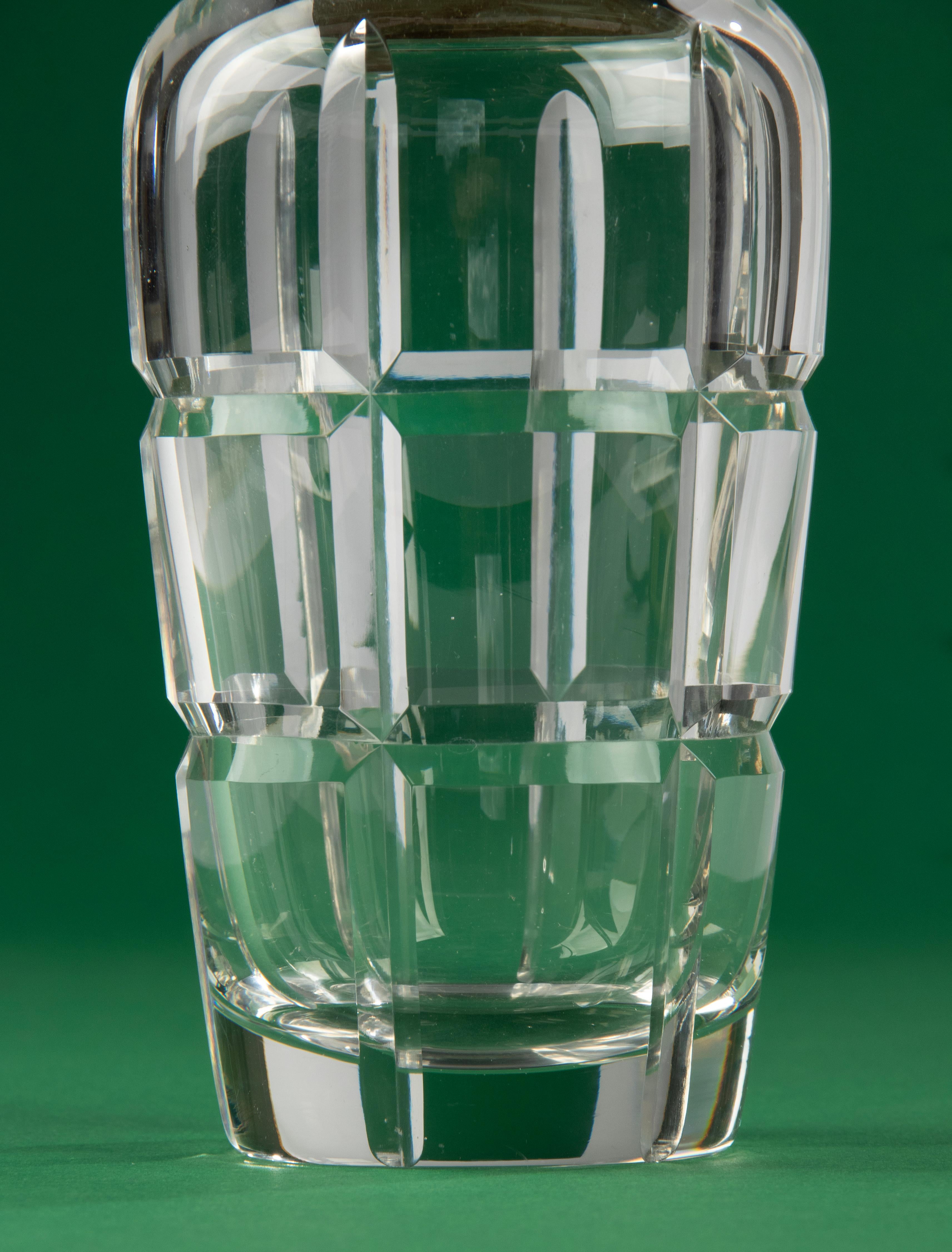 Mid-Century Modern Crystal Cocktail Shaker with Silver Plated Top, Carme In Good Condition For Sale In Casteren, Noord-Brabant