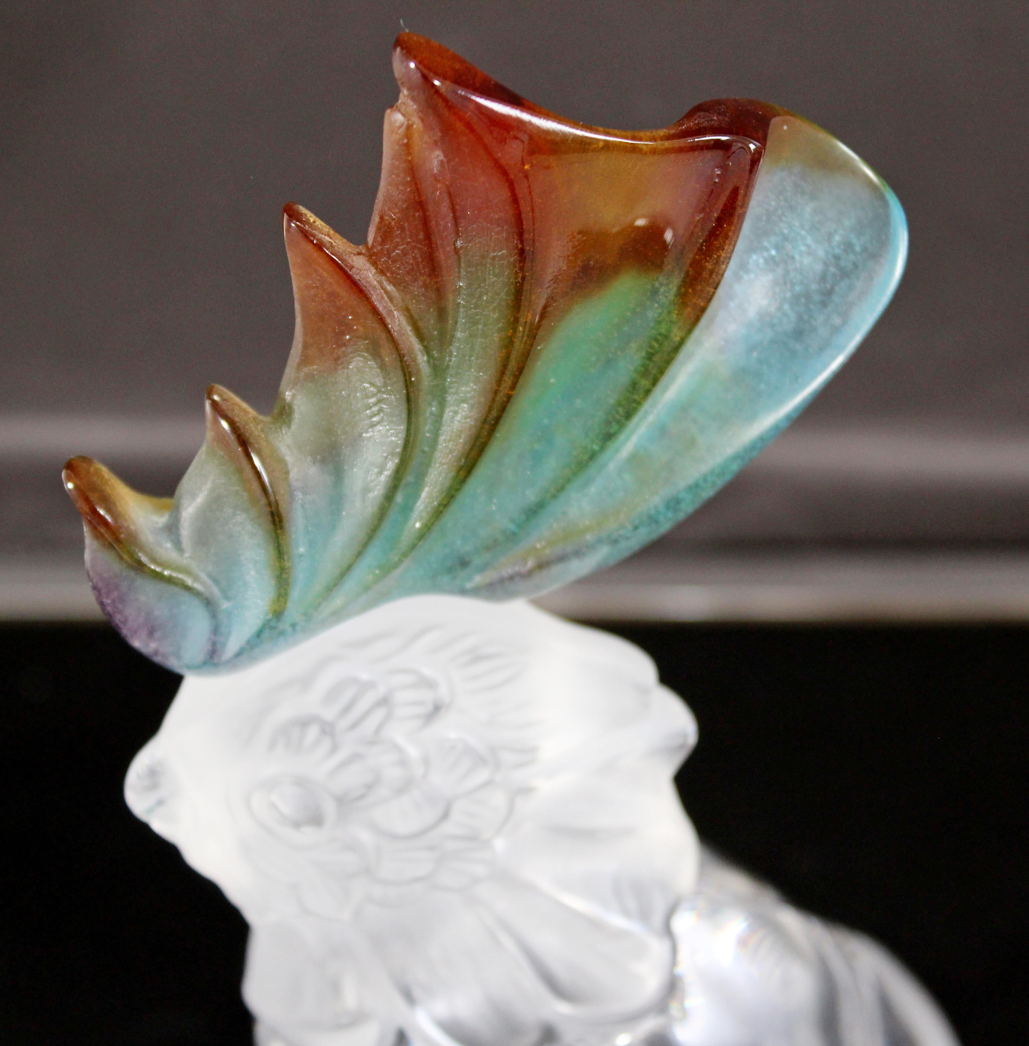 Mid-Century Modern Crystal Daum France Signed Cockatoo Table Sculpture, 1970s 5