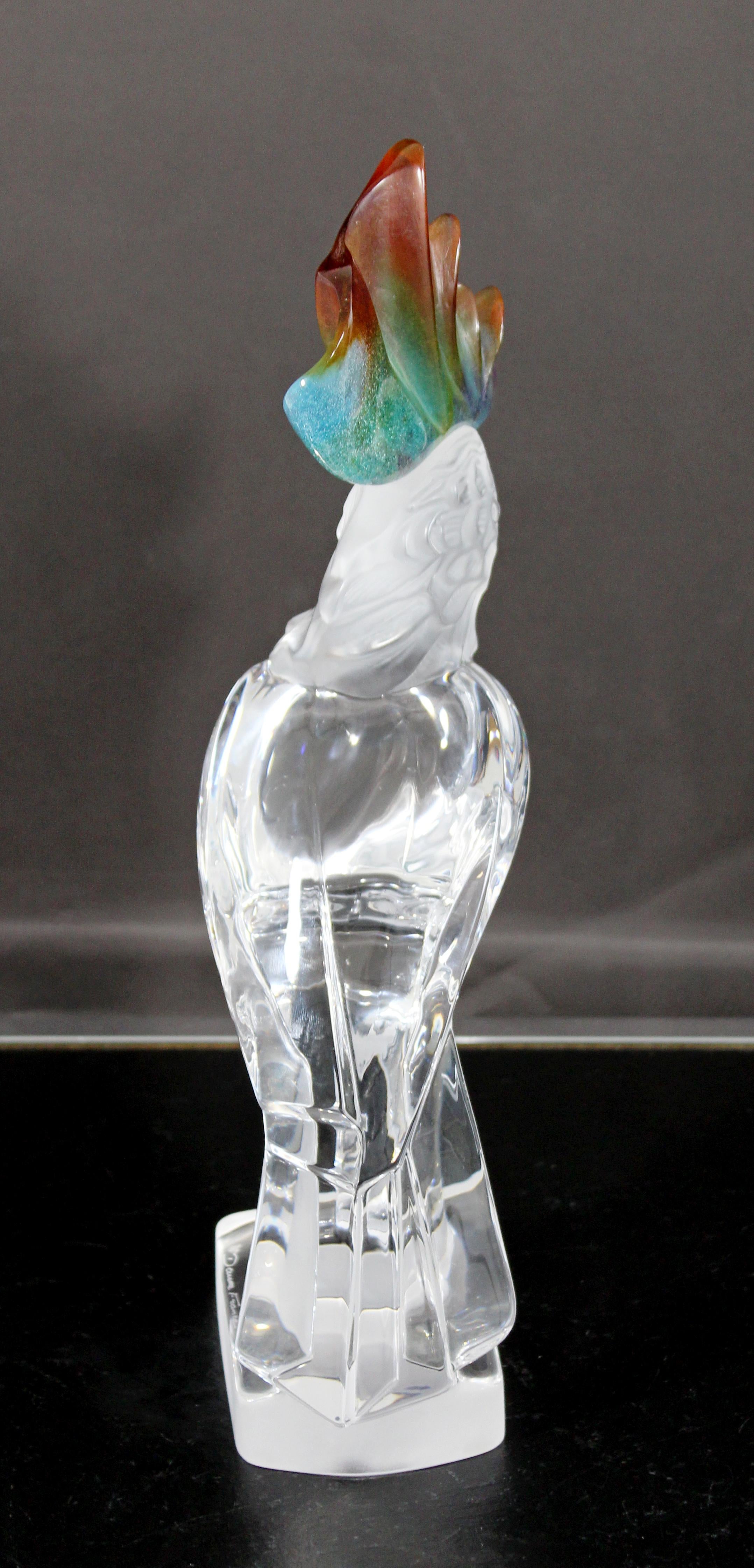 Mid-Century Modern Crystal Daum France Signed Cockatoo Table Sculpture, 1970s 3