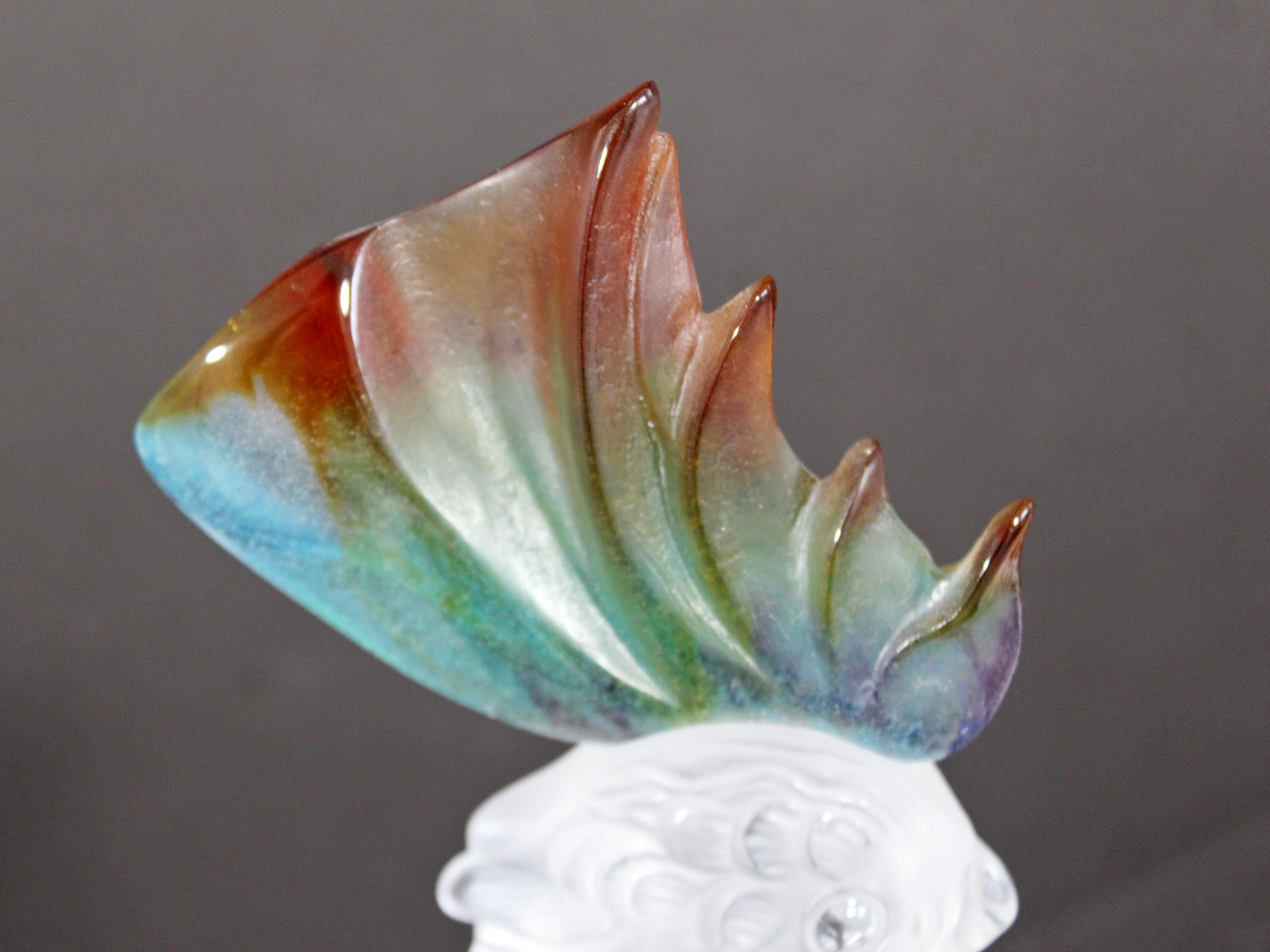 Mid-Century Modern Crystal Daum France Signed Cockatoo Table Sculpture, 1970s 4