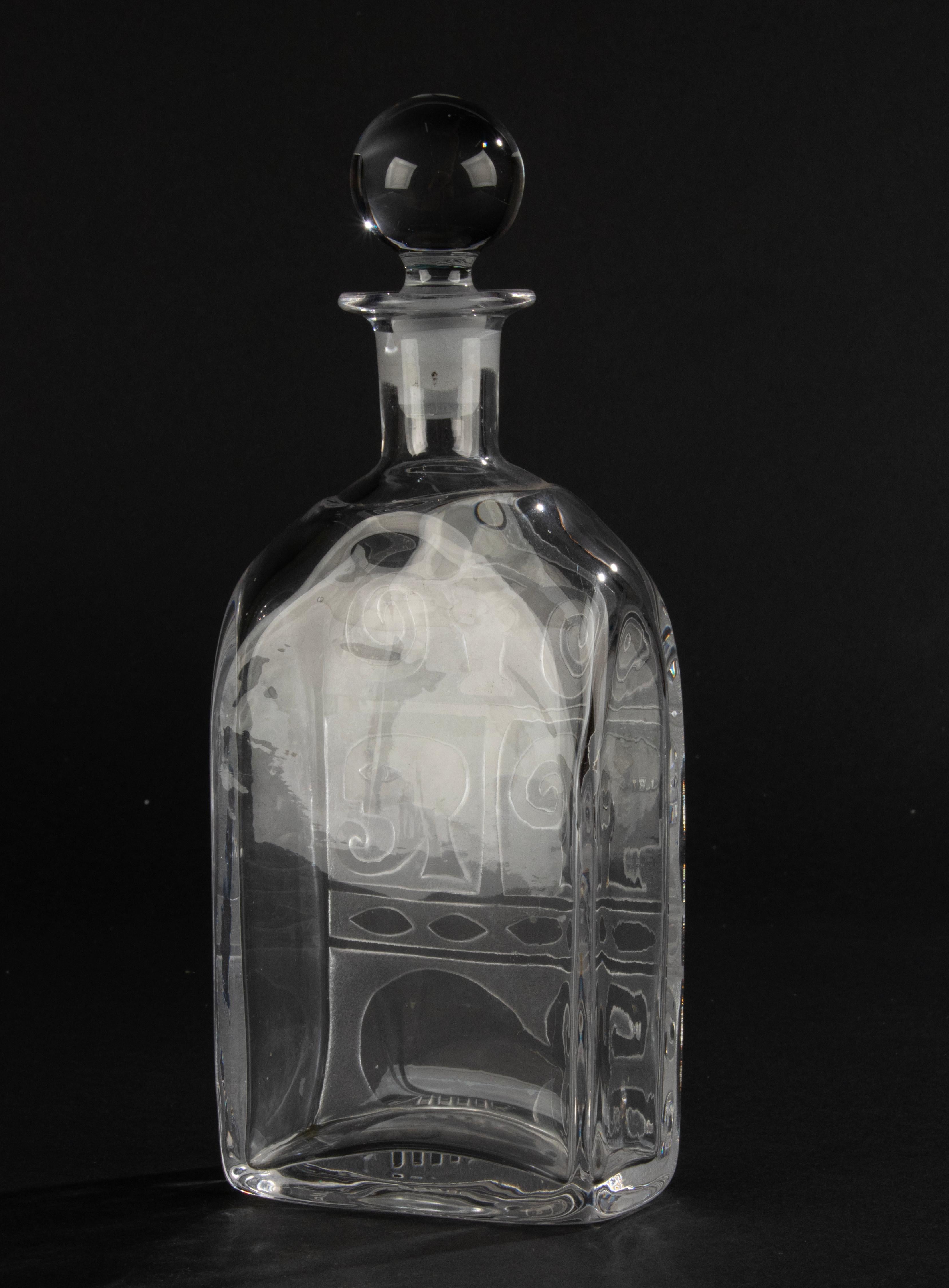 Hand-Crafted Mid Century Modern Crystal Decanter - Boda Afors - Bertil Vallien For Sale