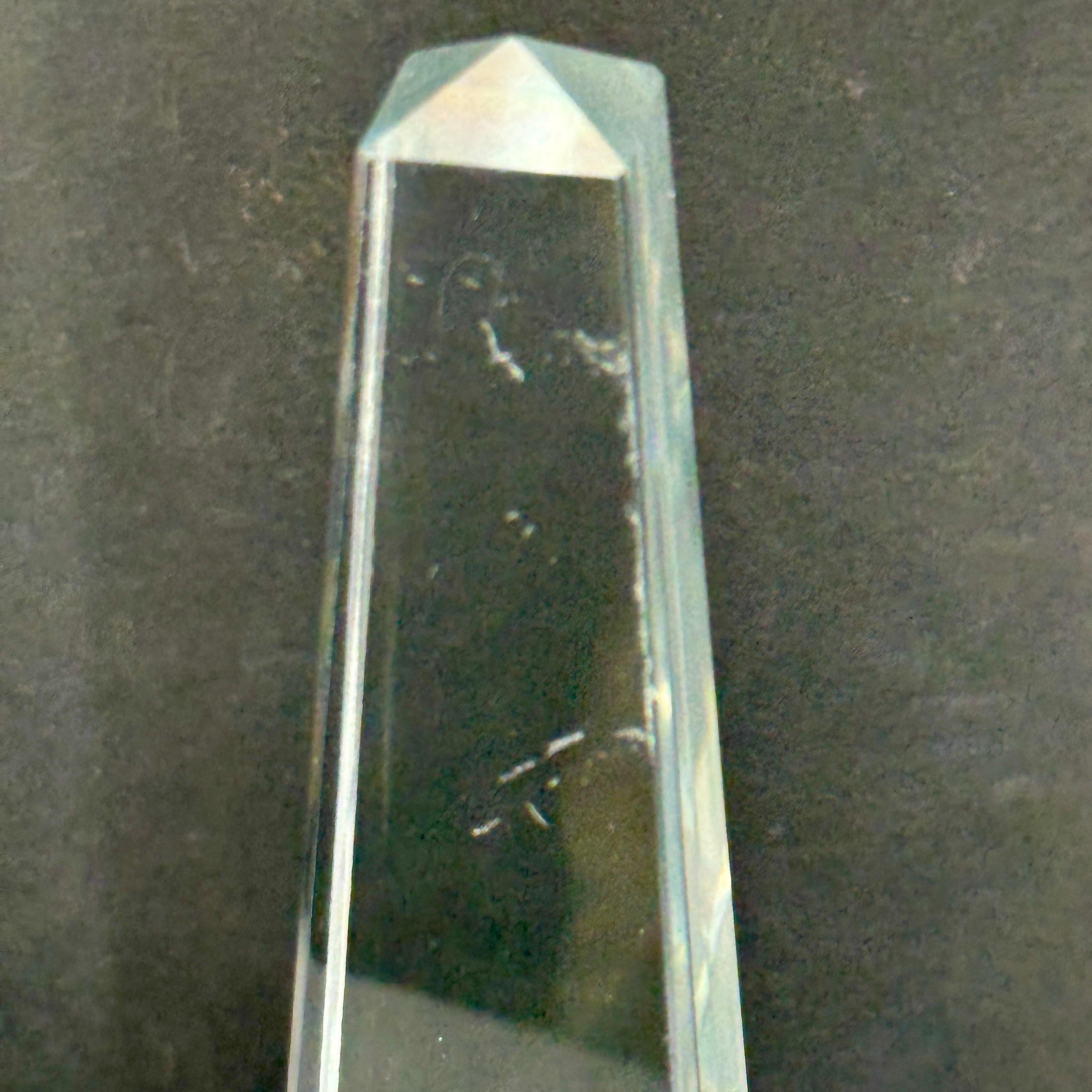 Mid-Century Modern Crystal Faceted Obelisk Sculpture For Sale 4