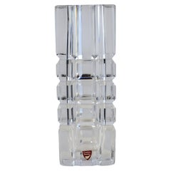 Vaso in cristallo sfaccettato in stile Mid-Century Modern, disegnato da Sven Palmqvist per Orrefors, Svezia