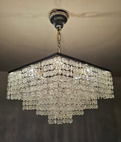 Mid Century Modern Crystal Floral Chandelier in the style of J.T Kalmar, Austria