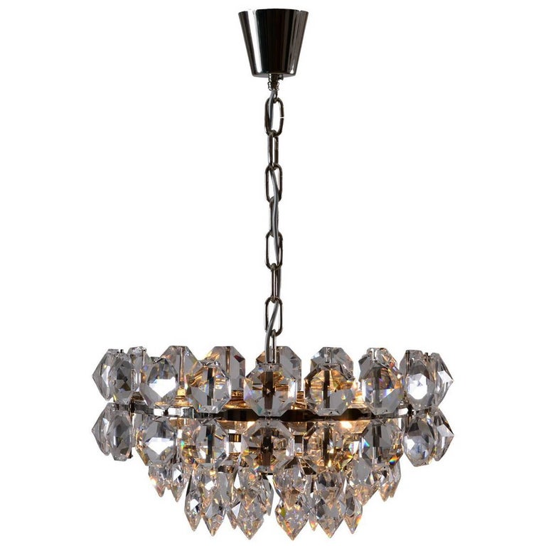 Kronleuchter aus Handgeschliffenem Kristallglas von Woka Lampen, Wien, 1960 1