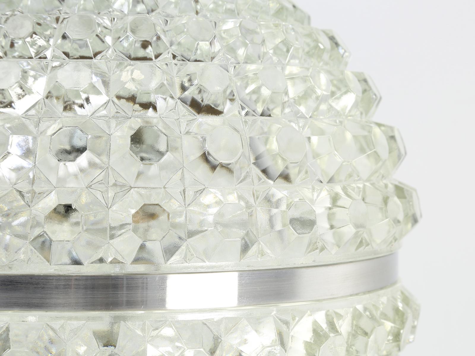 Late 20th Century Mid-Century Modern Crystal Orb Pendant Fixture from Argentina For Sale