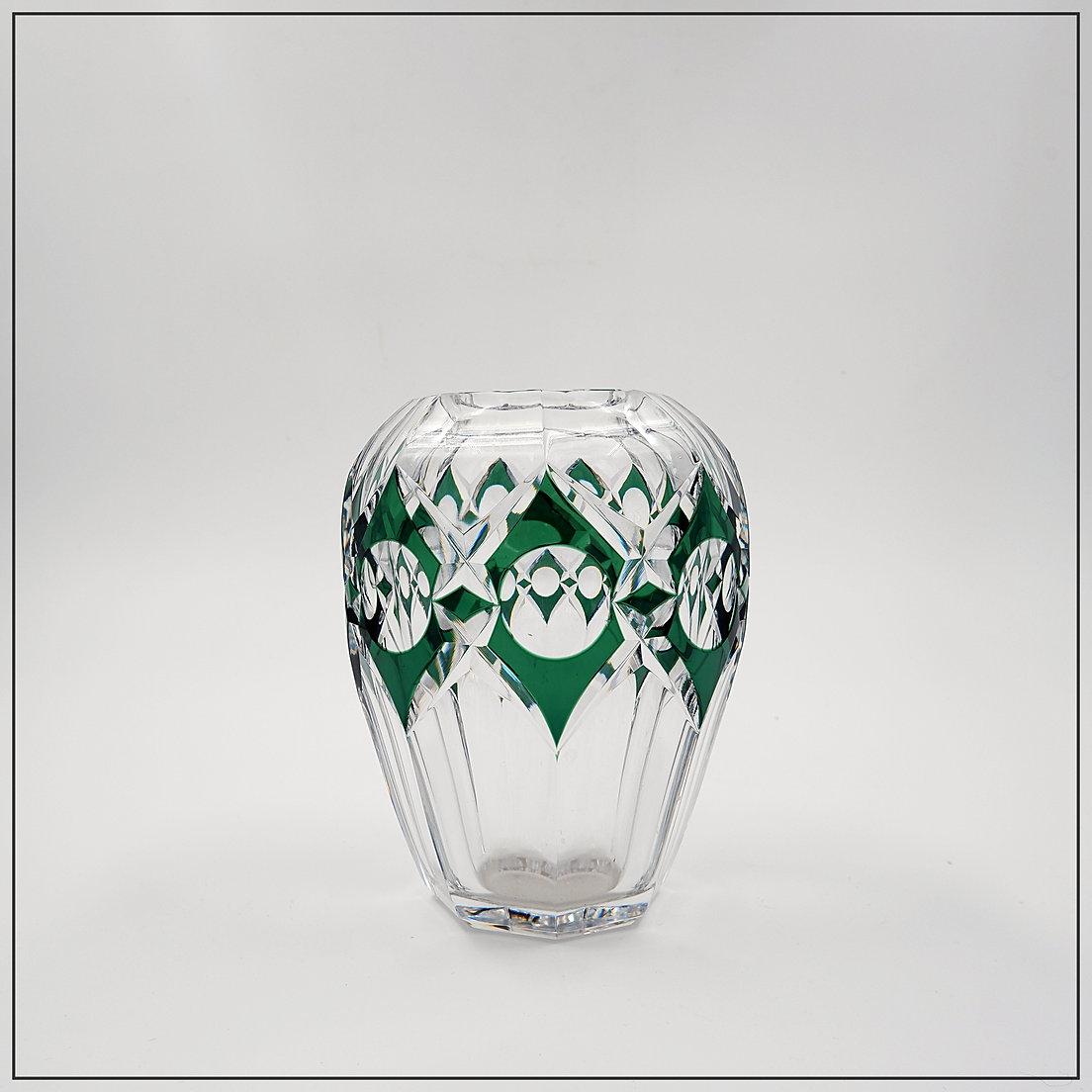 Belga Vaso di cristallo moderno di metà secolo di Val Saint Lambert in vendita