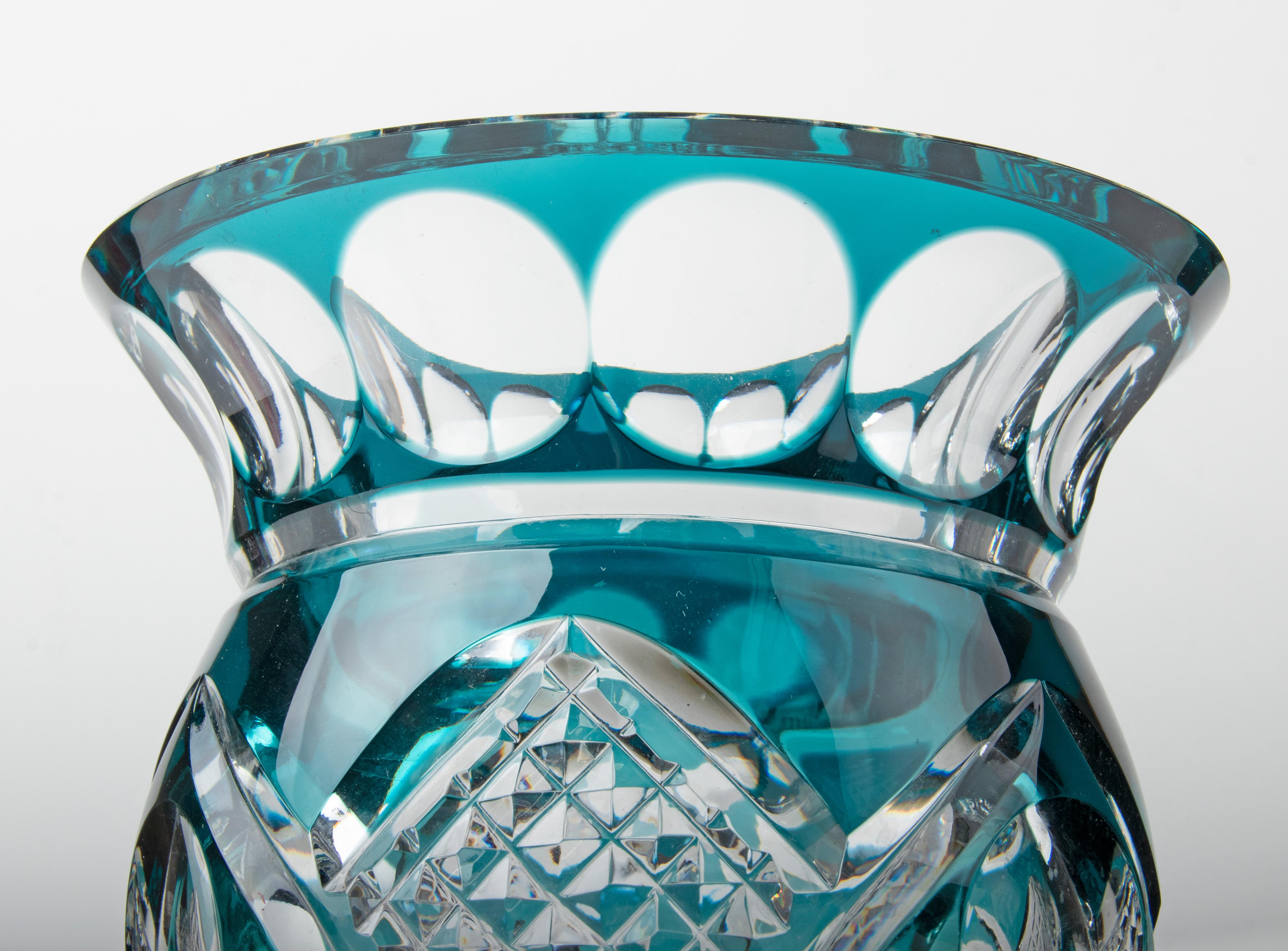 Belgian Mid-Century Modern Crystal Vase by Val Saint Lambert