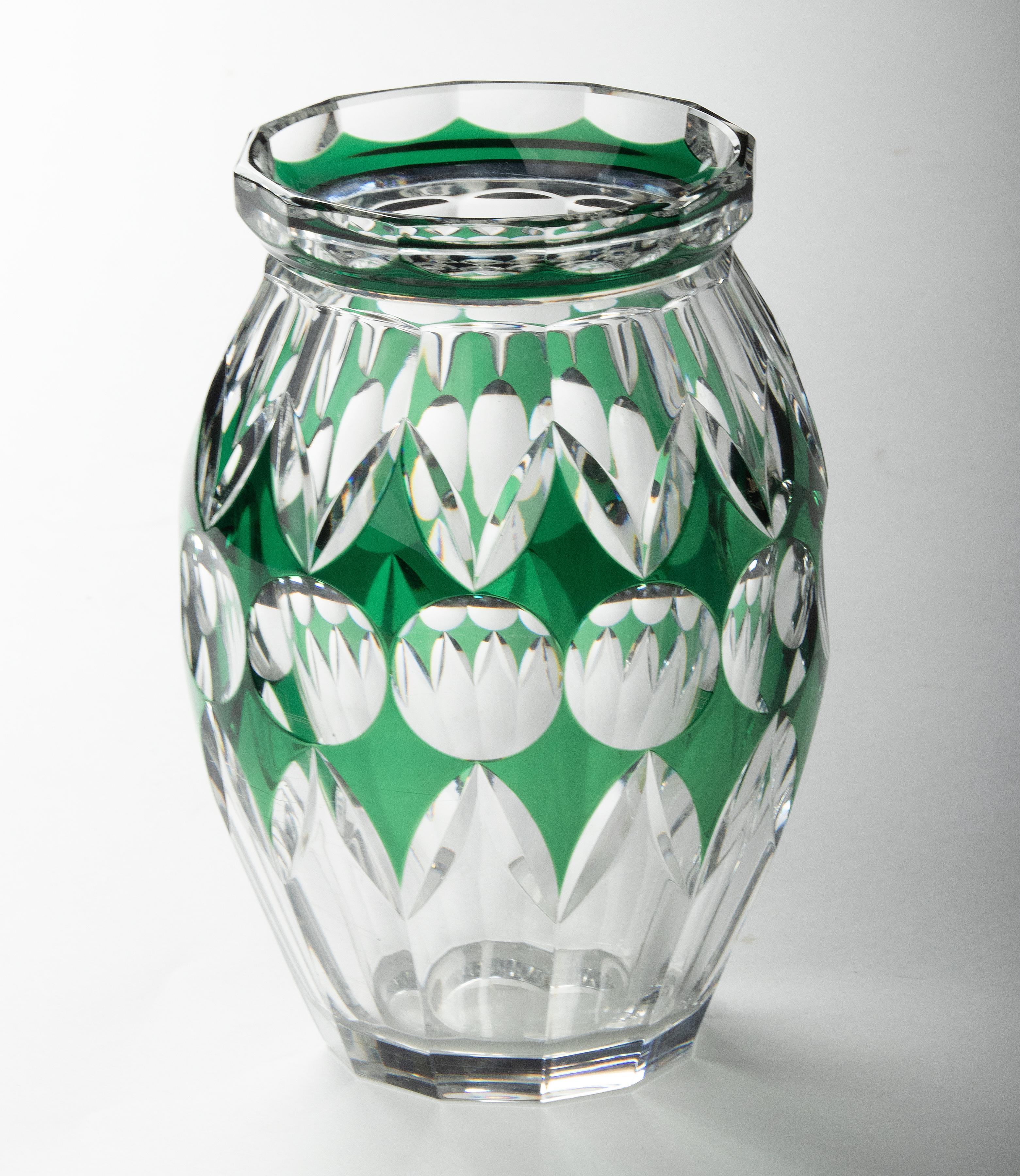 Mid-Century Modern Crystal Vase by Val Saint Lambert For Sale at 1stDibs