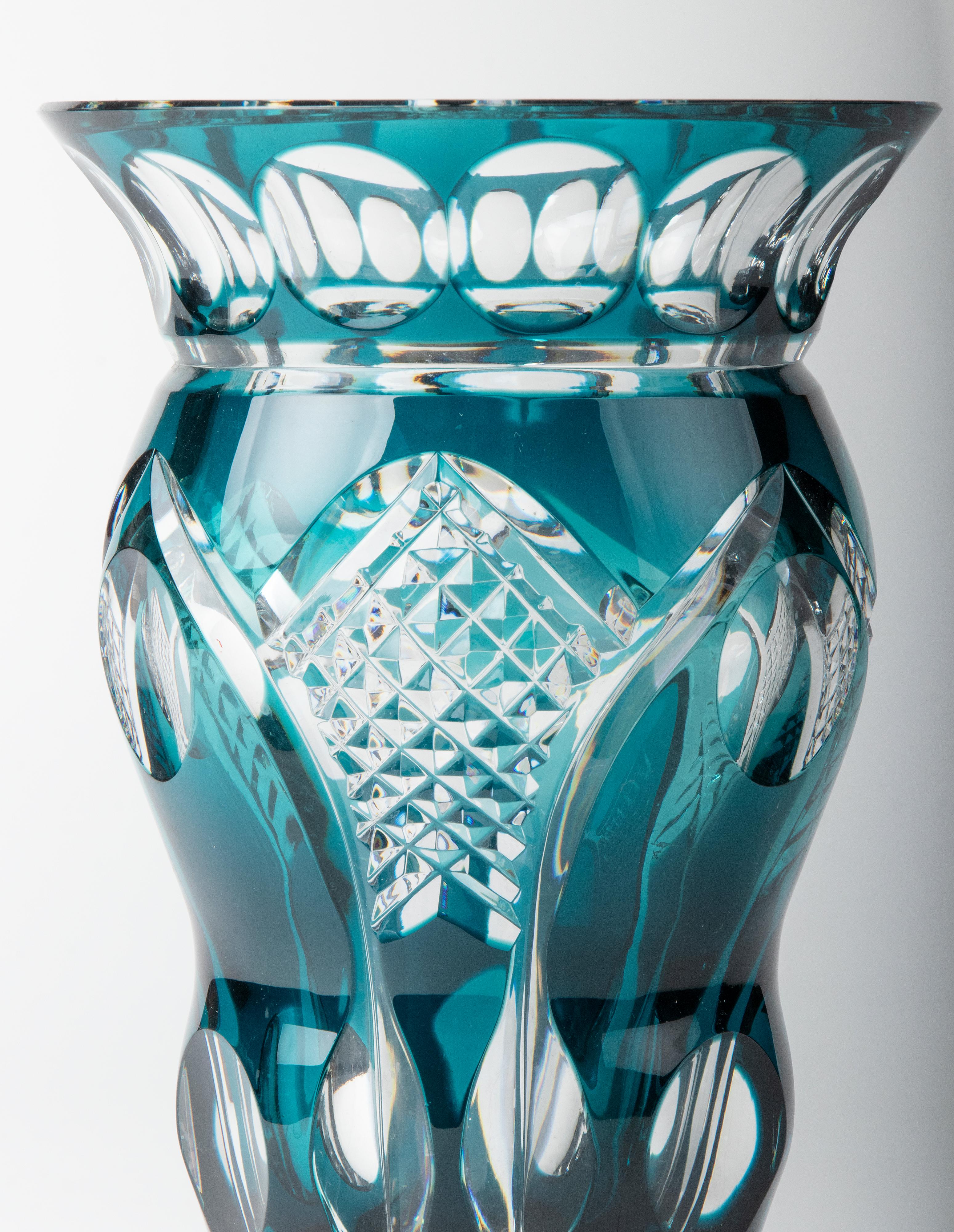 Mid-Century Modern Crystal Vase by Val Saint Lambert 1