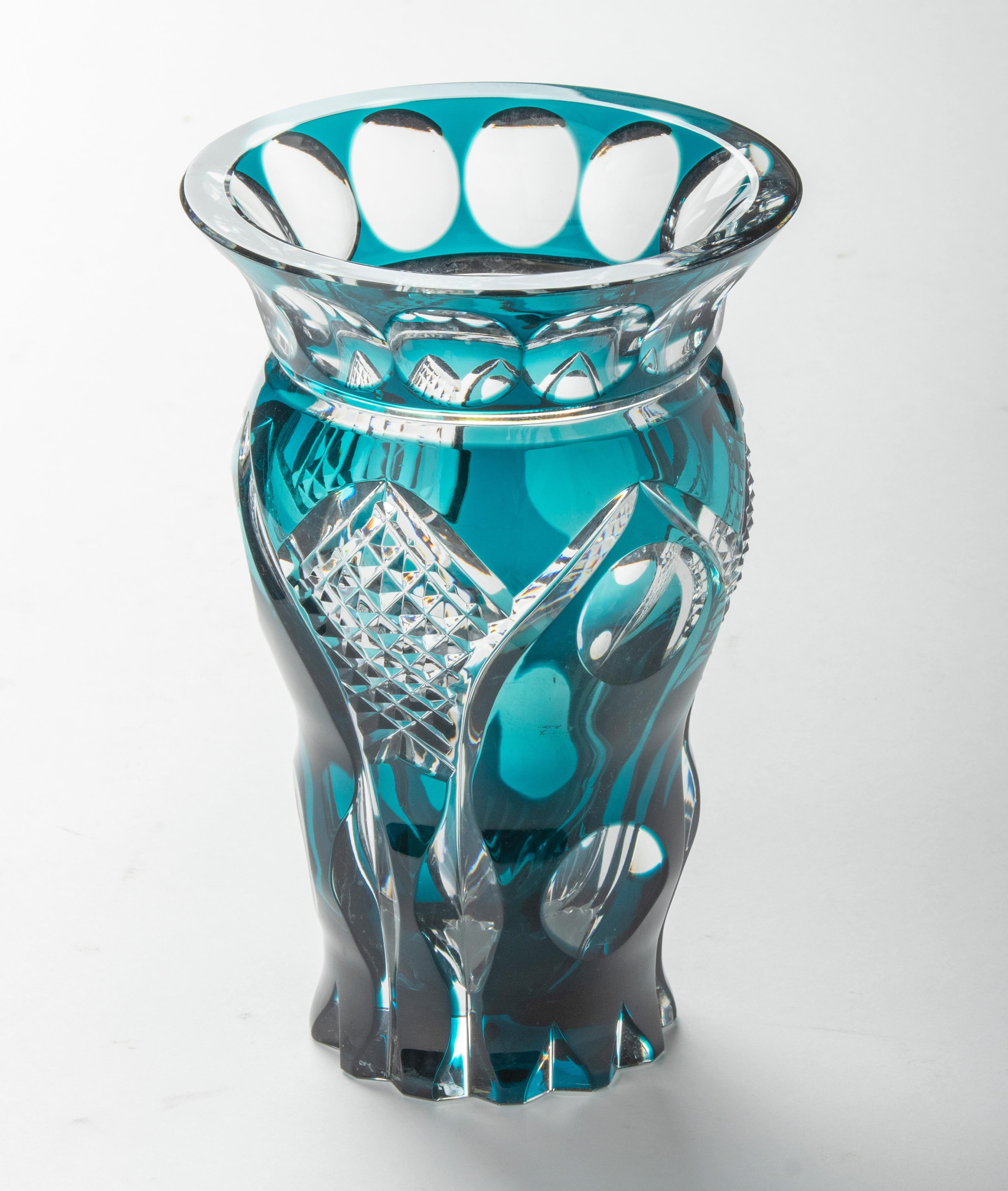 Mid-Century Modern Crystal Vase by Val Saint Lambert 2