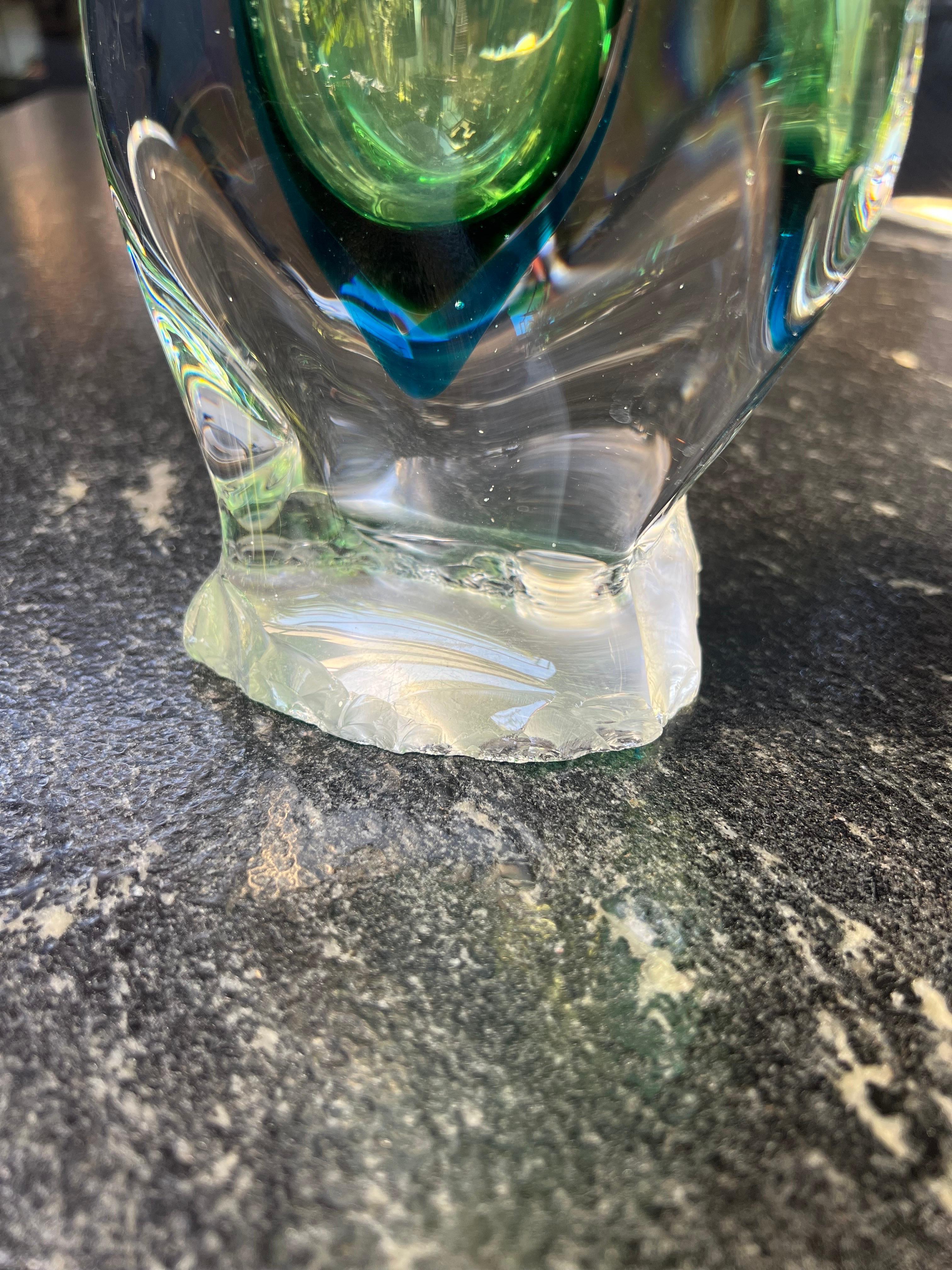 Mid-20th Century Mid Century Modern Crystal Vase For Sale