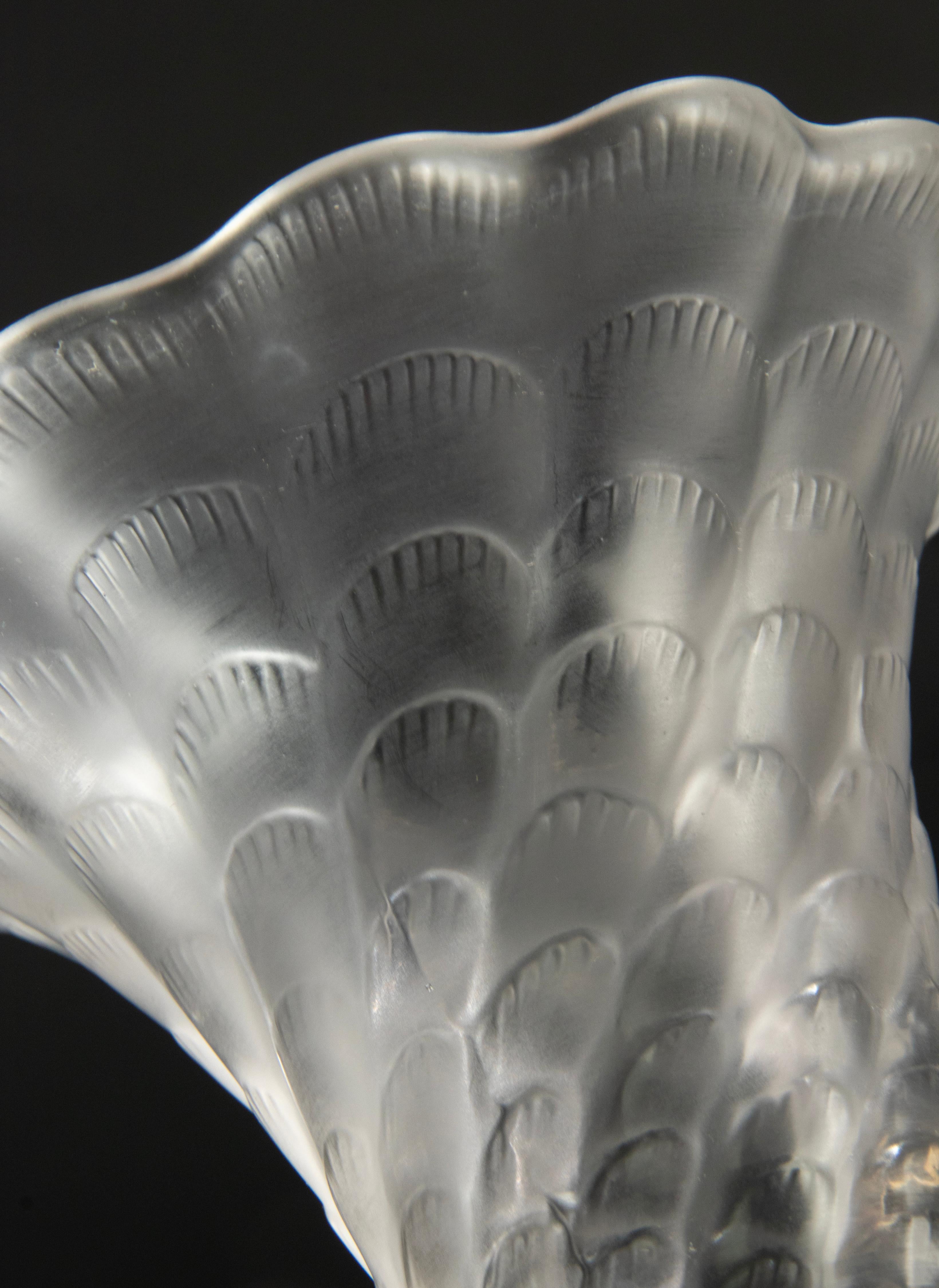 MidCentury Modern Crystal Vase, Lalique, France For Sale at 1stDibs