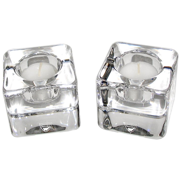 Orrefors Crystal Candle Holders