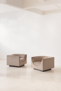 Mid-Century Modern Cube Armchairs by Brazilian Designer Jorge Zalszupin, 1970s