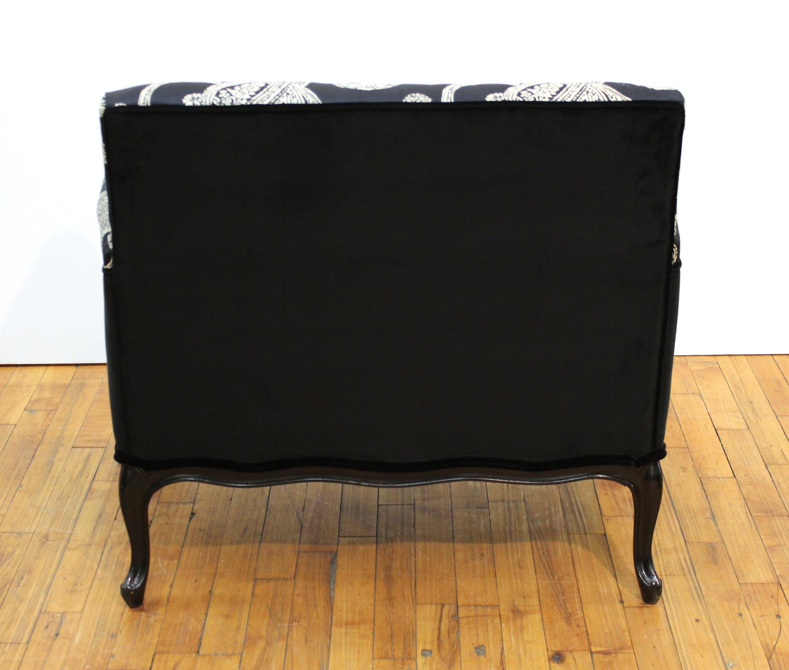 Mid-Century Modern Cube Armchairs in Ralph Lauren Paisley Fabric Upholstery 2
