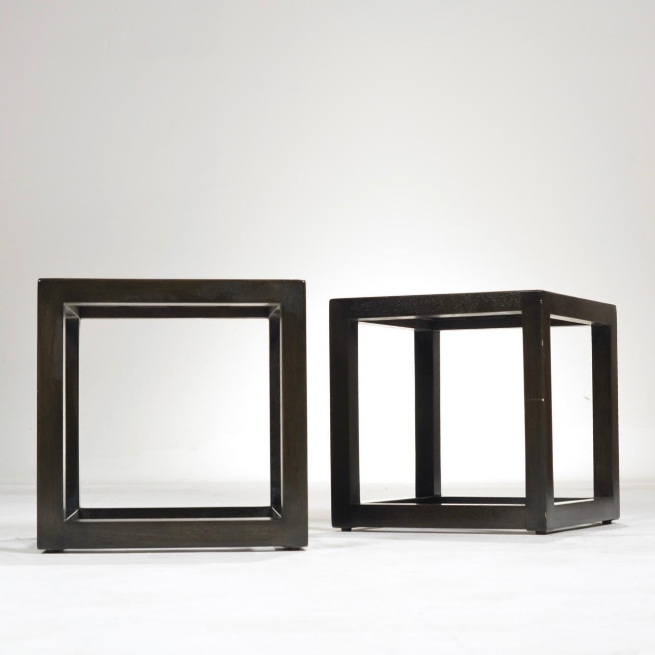 Mid-Century Modern Cube End Tables by Dunbar (Moderne der Mitte des Jahrhunderts) im Angebot
