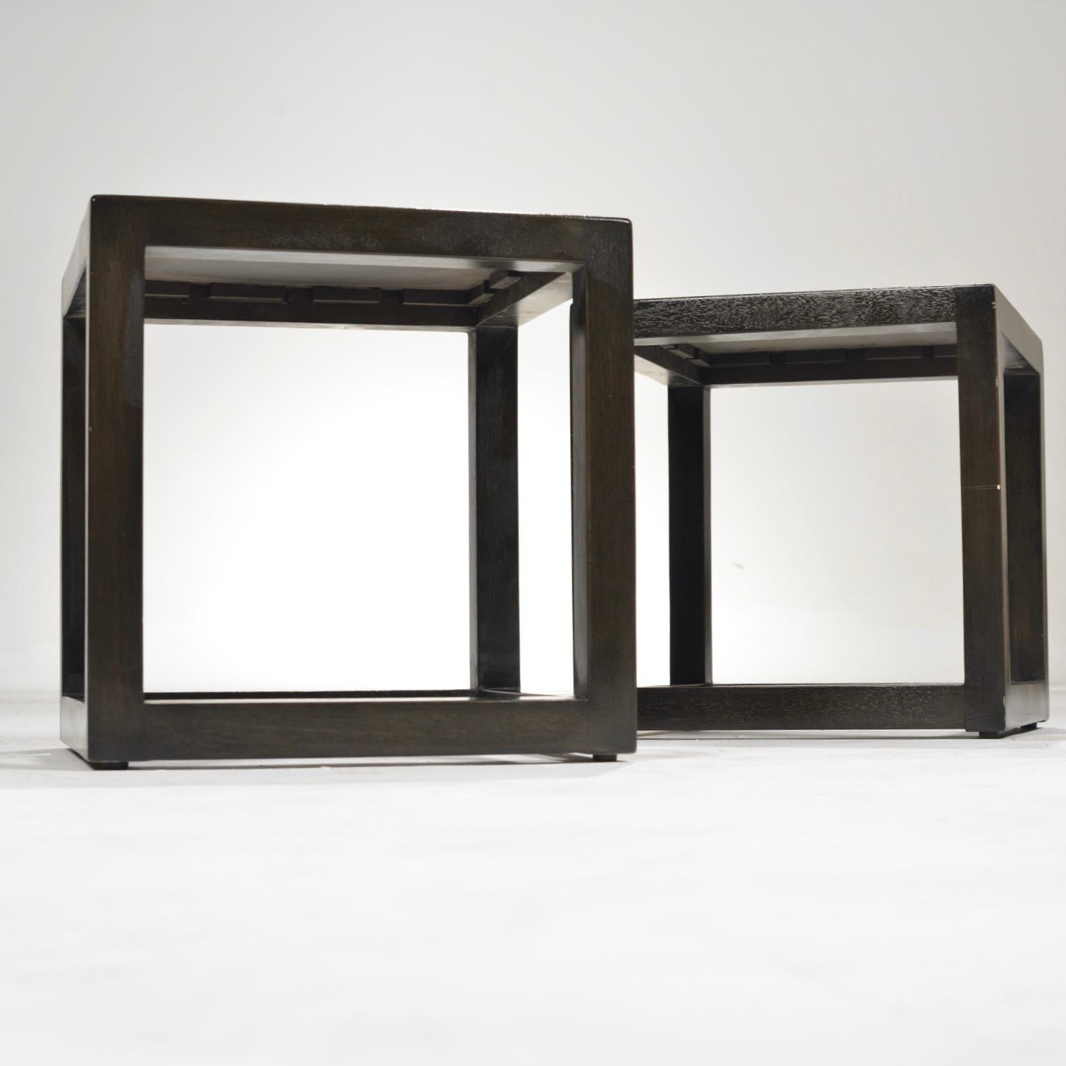 Mid-Century Modern Cube End Tables by Dunbar In Good Condition For Sale In Los Angeles, CA