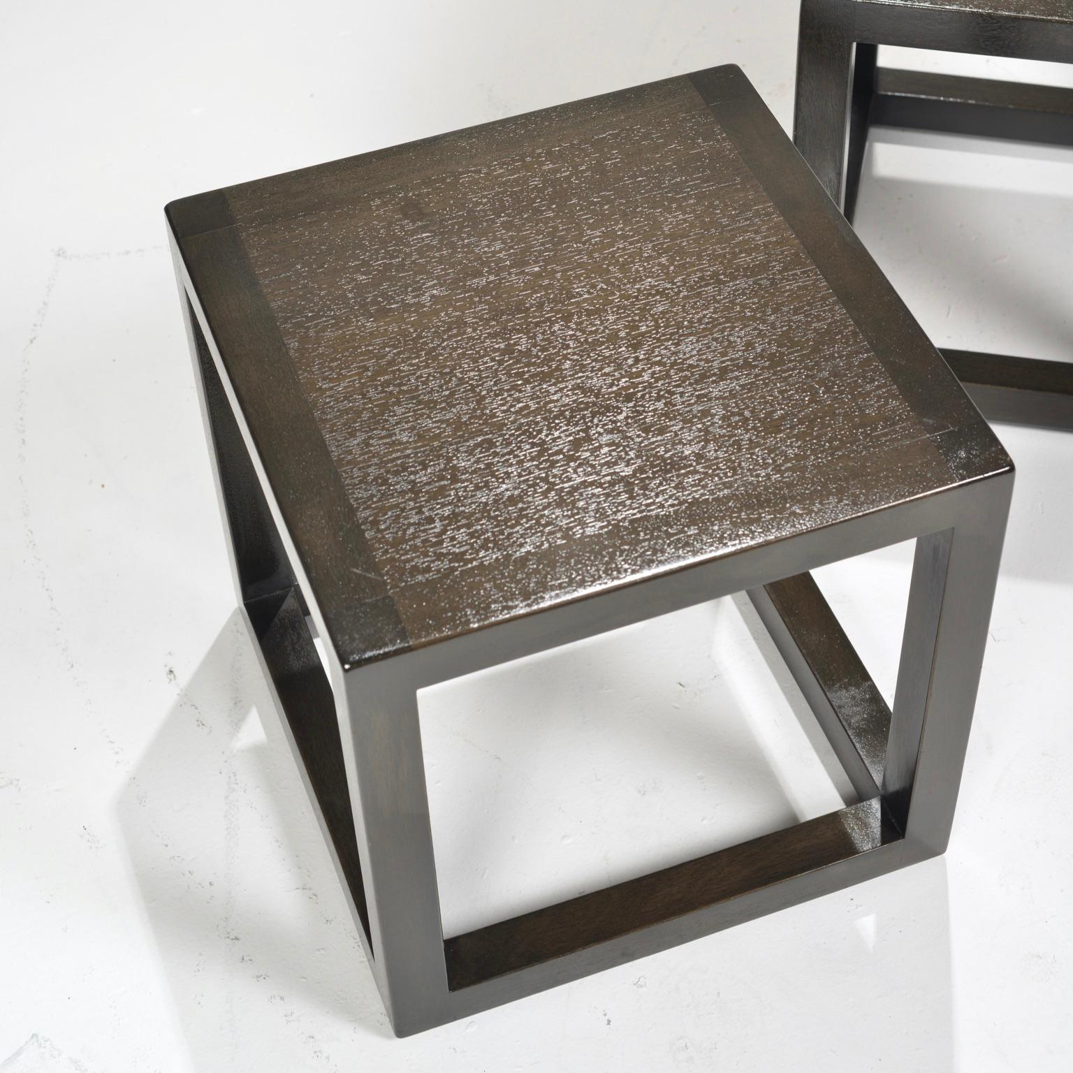 Mid-20th Century Mid-Century Modern Cube End Tables by Dunbar For Sale
