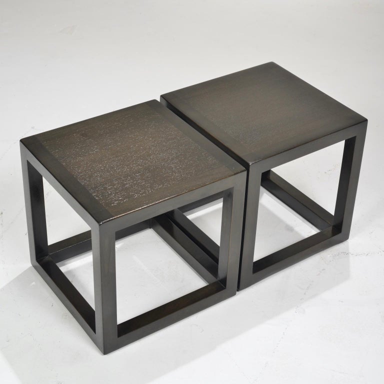 MidCentury Modern Cube End Tables by Dunbar For Sale at 1stDibs