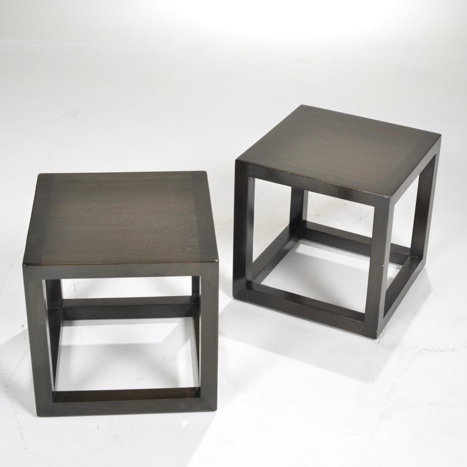 Mid-Century Modern Cube End Tables by Dunbar For Sale 3