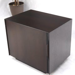 Mid-Century Modern Cube Shape Compact Liquor Cabinet End Table Espresso Finish