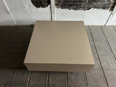 Mid-Century Modern cube Square tan Laminate floating Coffee Table