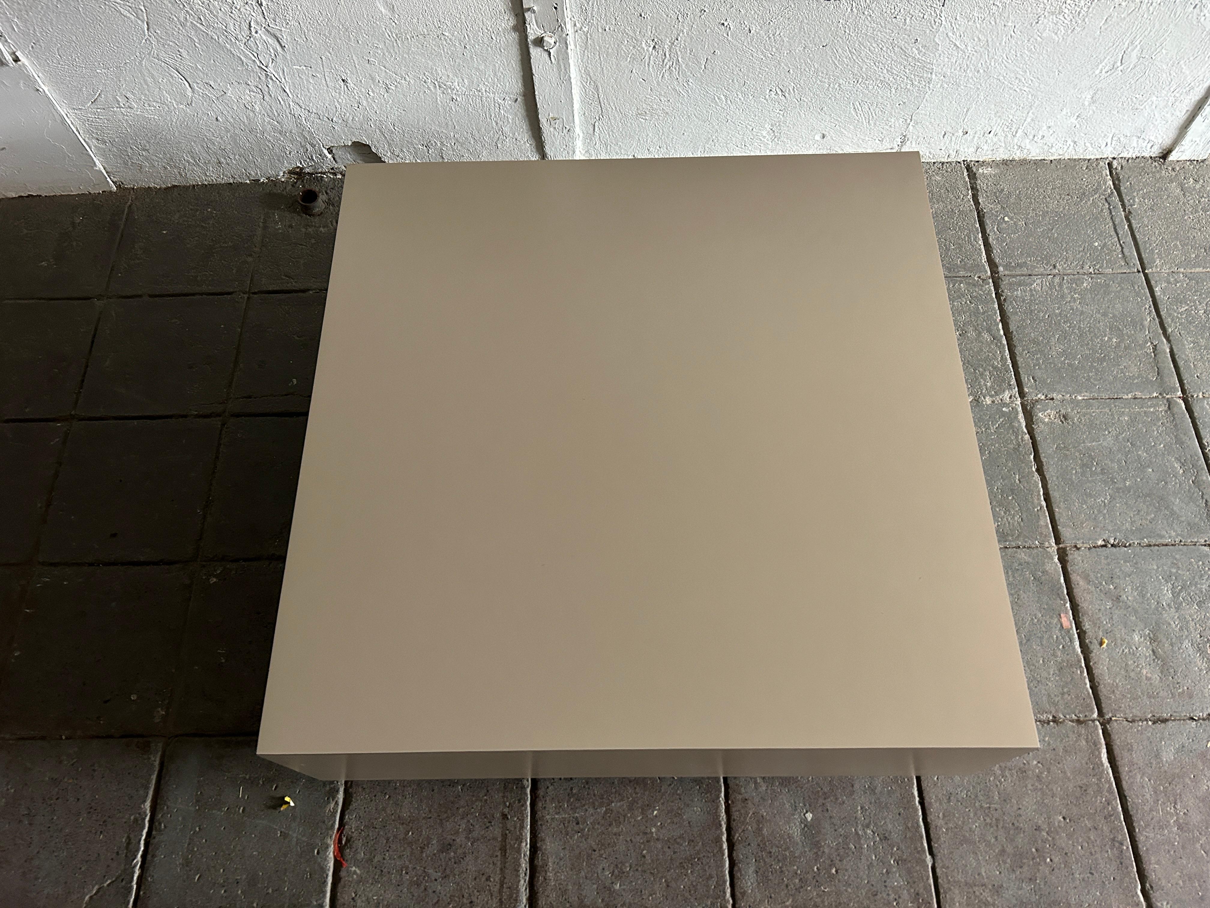 American Mid-Century Modern cube Square tan Laminate floating Coffee Table