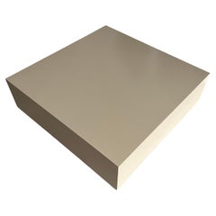 Mid-Century Modern cube Square tan Laminat schwimmend Couchtisch