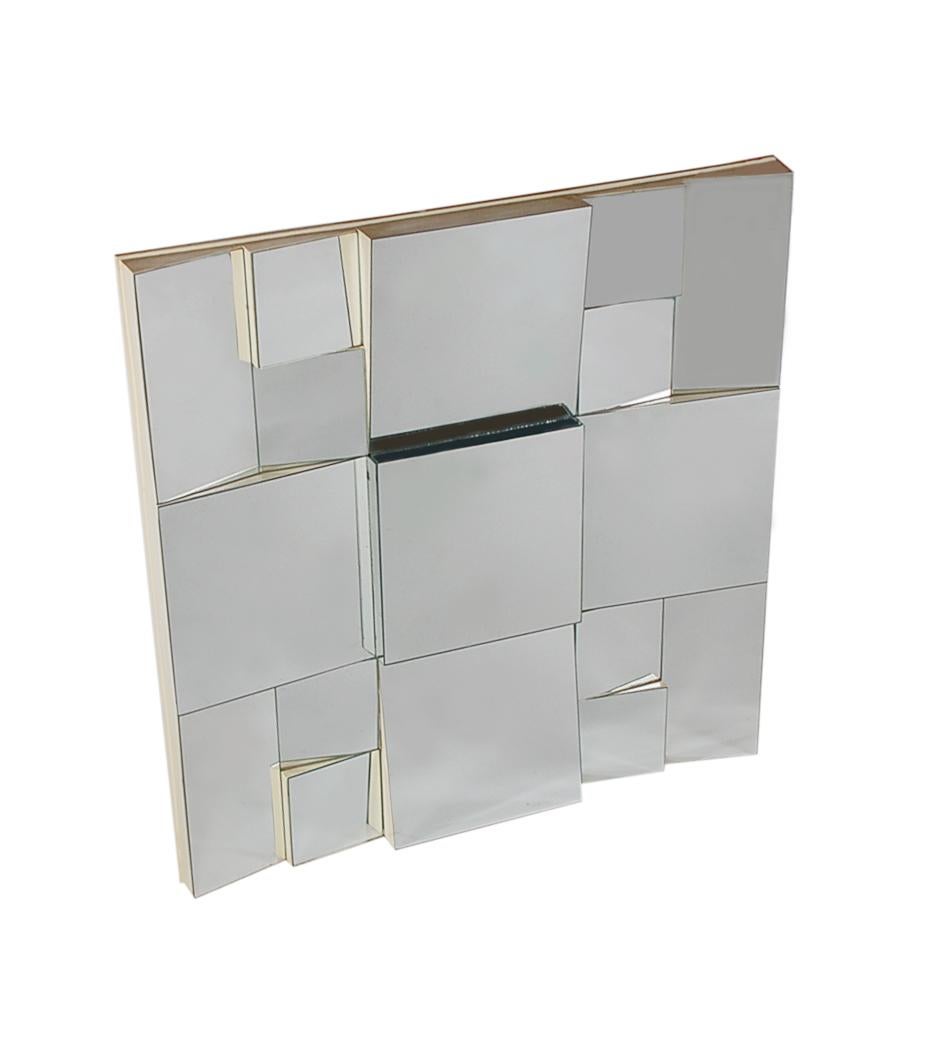 Mid-Century Modern Cubist Slopes Wall Mirror by Neal Small, Hollywood Regency In Good Condition In Philadelphia, PA