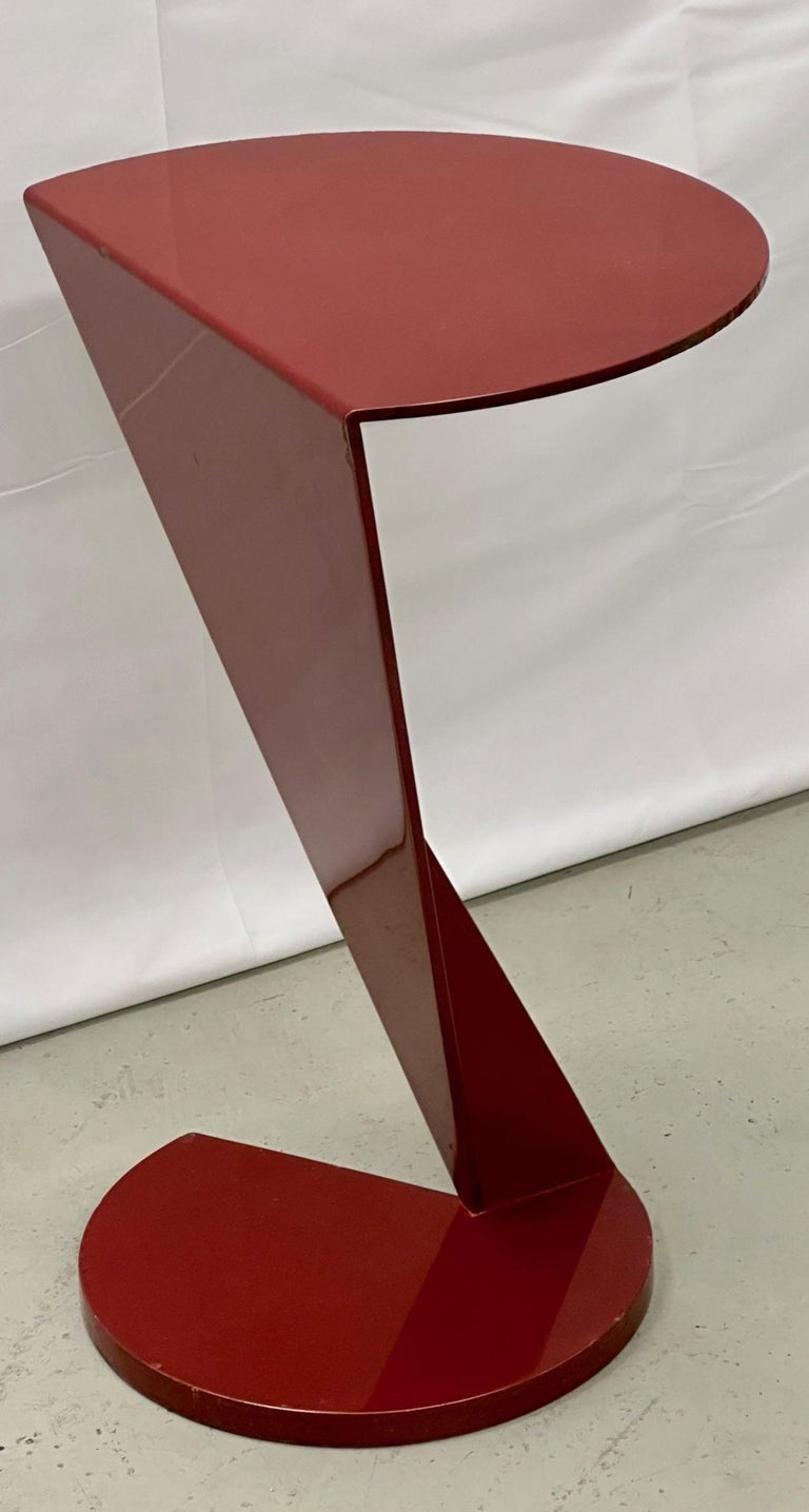 MidCentury Modern Cubist Steel End / Side Table, Leavitt Weaver, Art