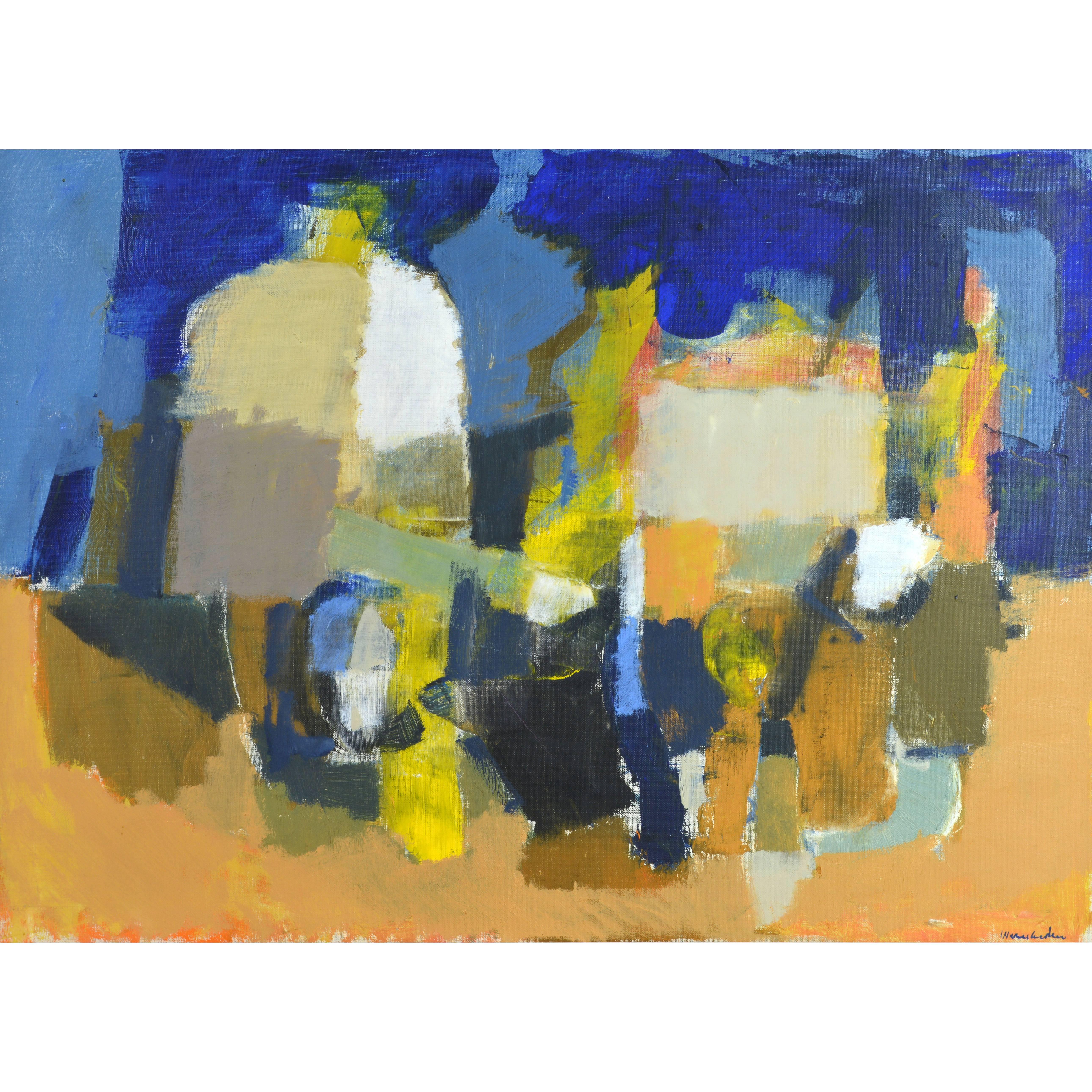 Mid-Century Modern Cubist Style Still Life Original Oil by Stig Wernheden