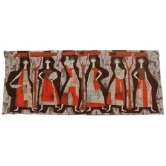 Mid-Century Modern Cubist Tapestry Hungary, 1960s