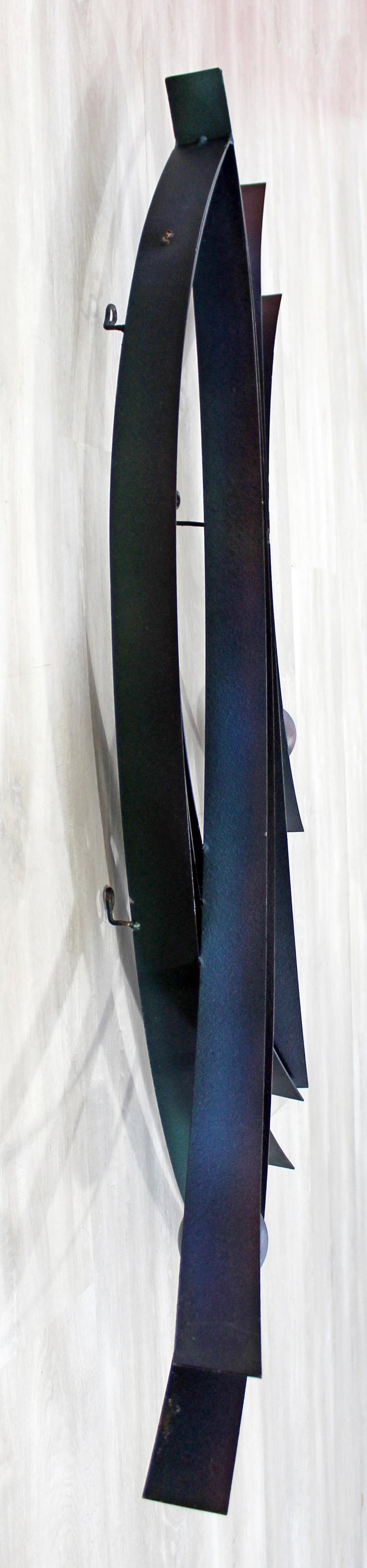 MidCentury Modern Curtis Jere Black Metal Abstract Wall Sculpture