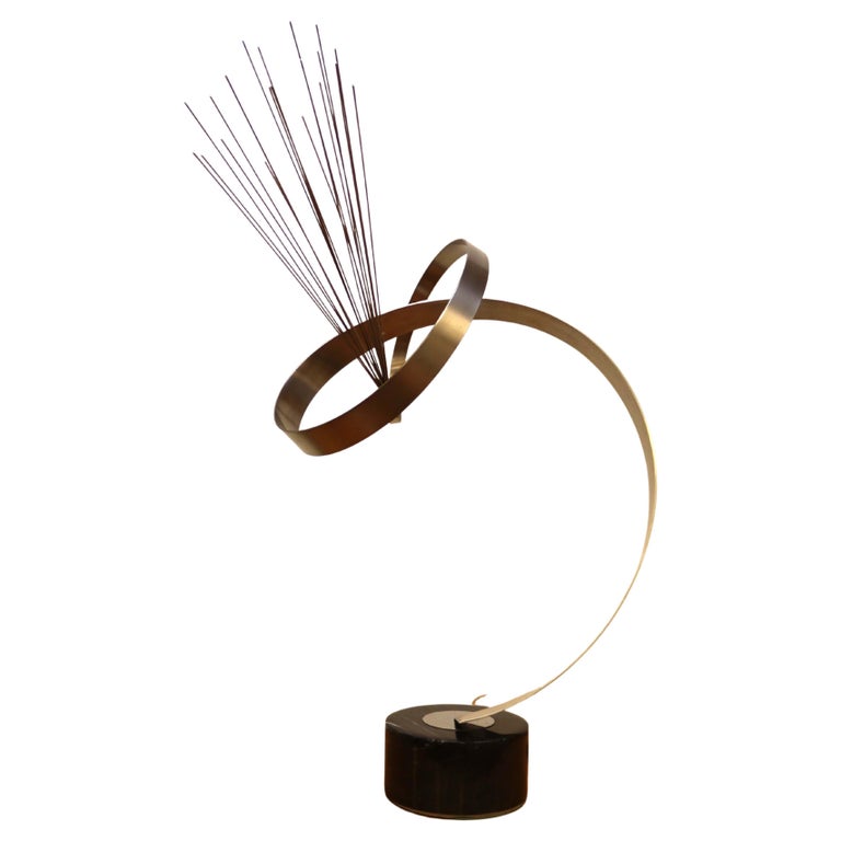 Mid Century Modern Curtis Jere Kinetic Steel Sculpture For Sale