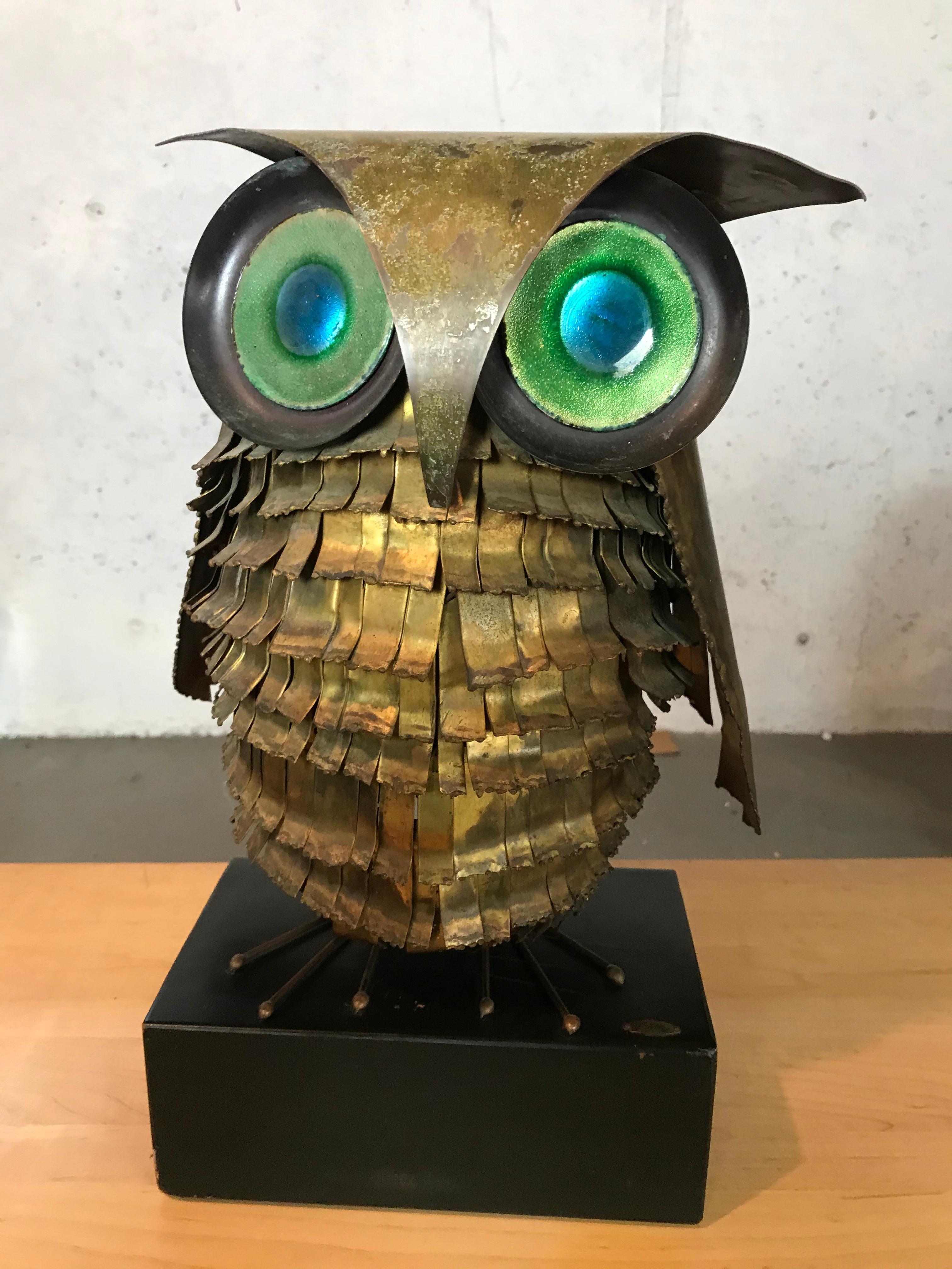 Mid-Century Modern Curtis Jere Large Owl Sculpture Signed, 1967 3