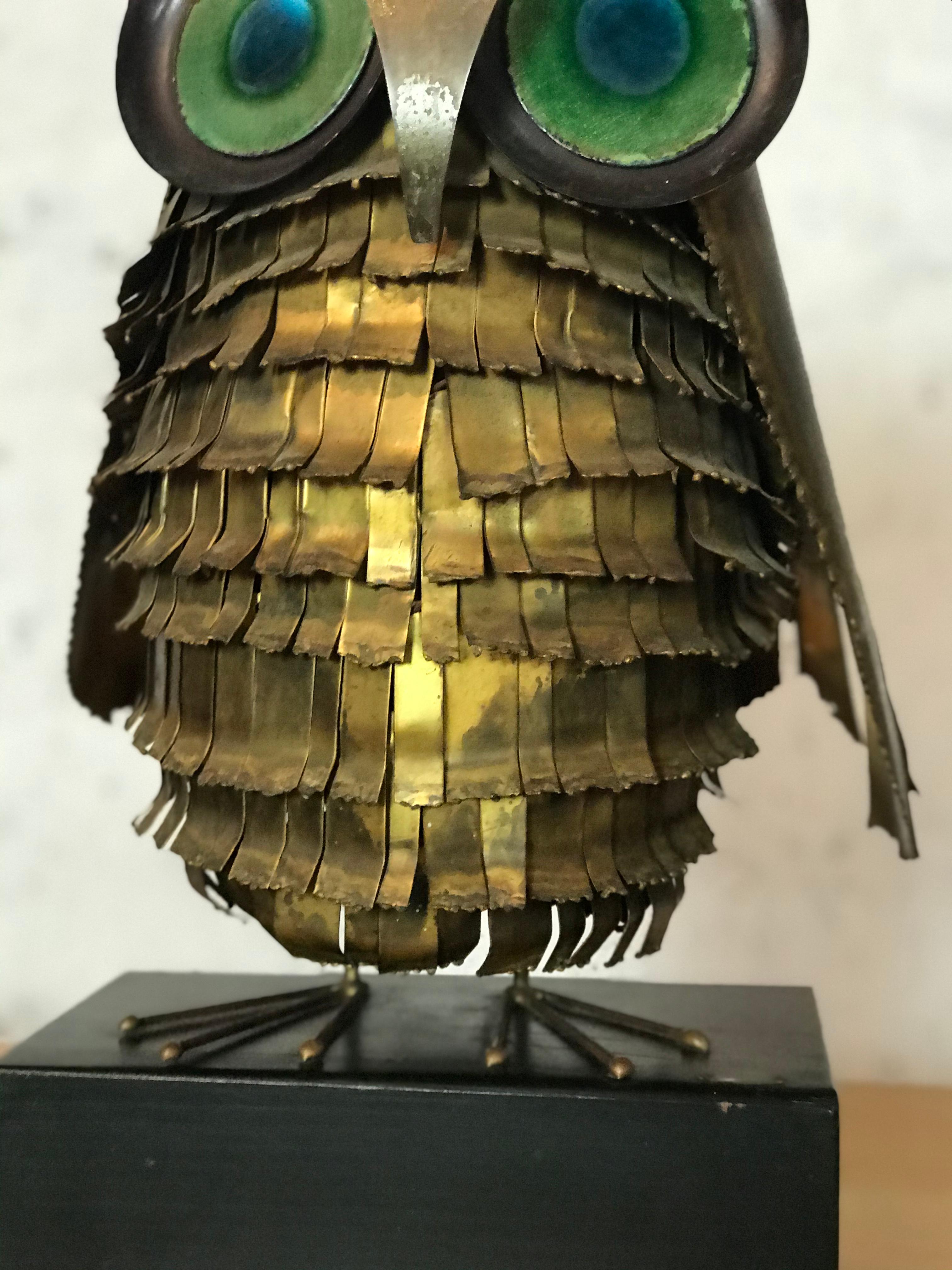 Mid-Century Modern Curtis Jere Large Owl Sculpture Signed, 1967 4
