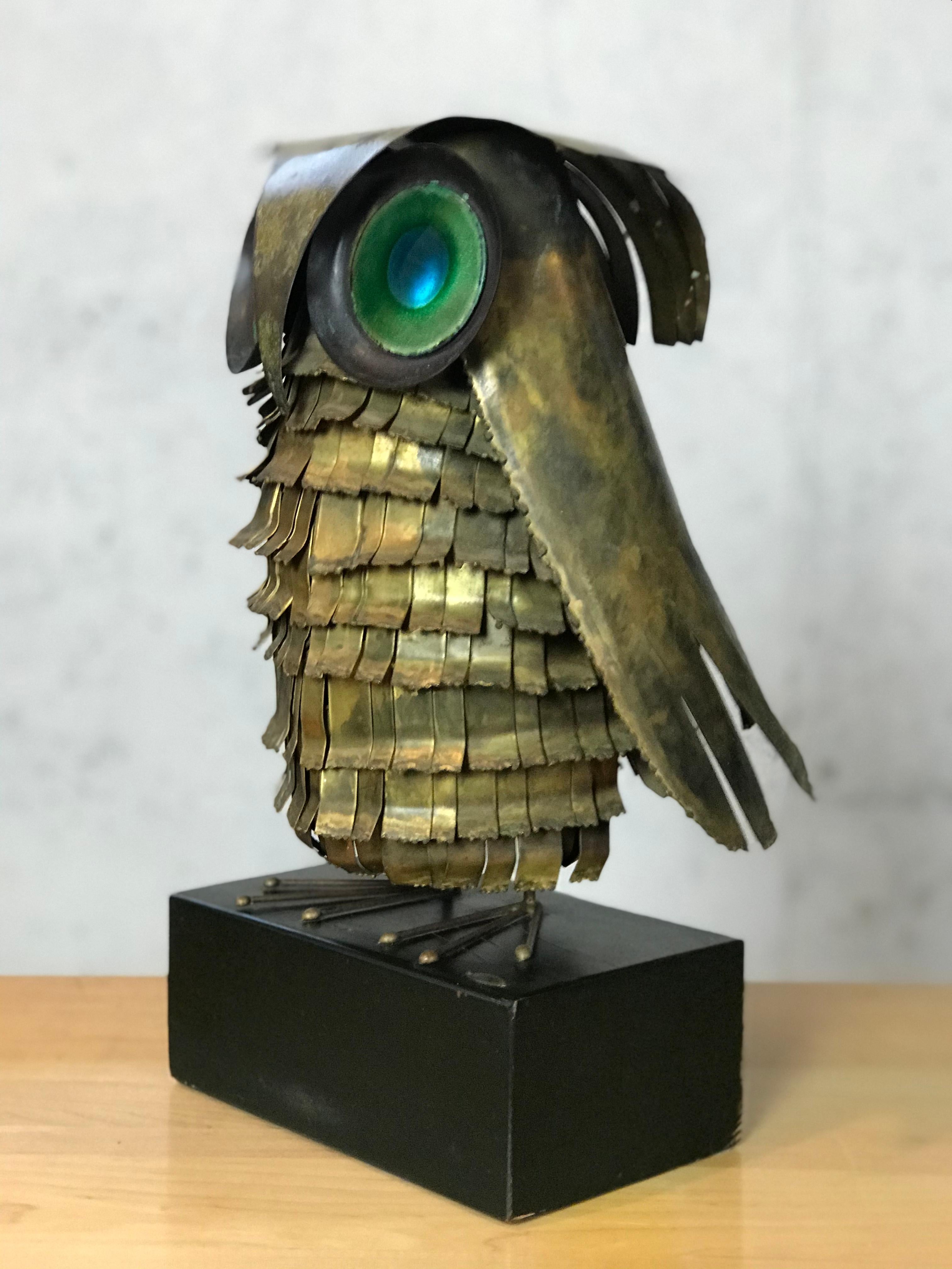 Mid-Century Modern Curtis Jere Large Owl Sculpture Signed, 1967 9