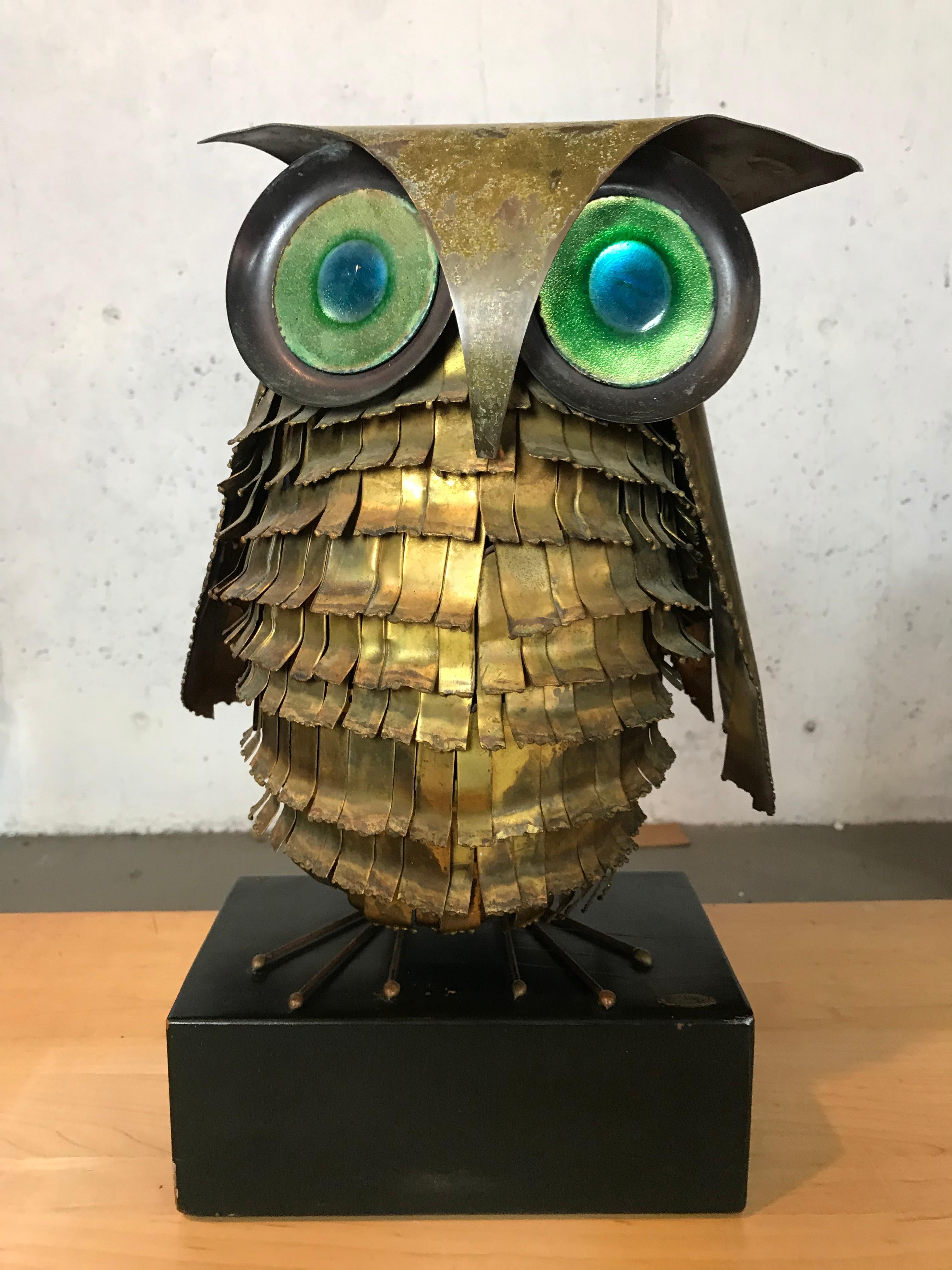 Mid-Century Modern Curtis Jere Large Owl Sculpture Signed, 1967 10